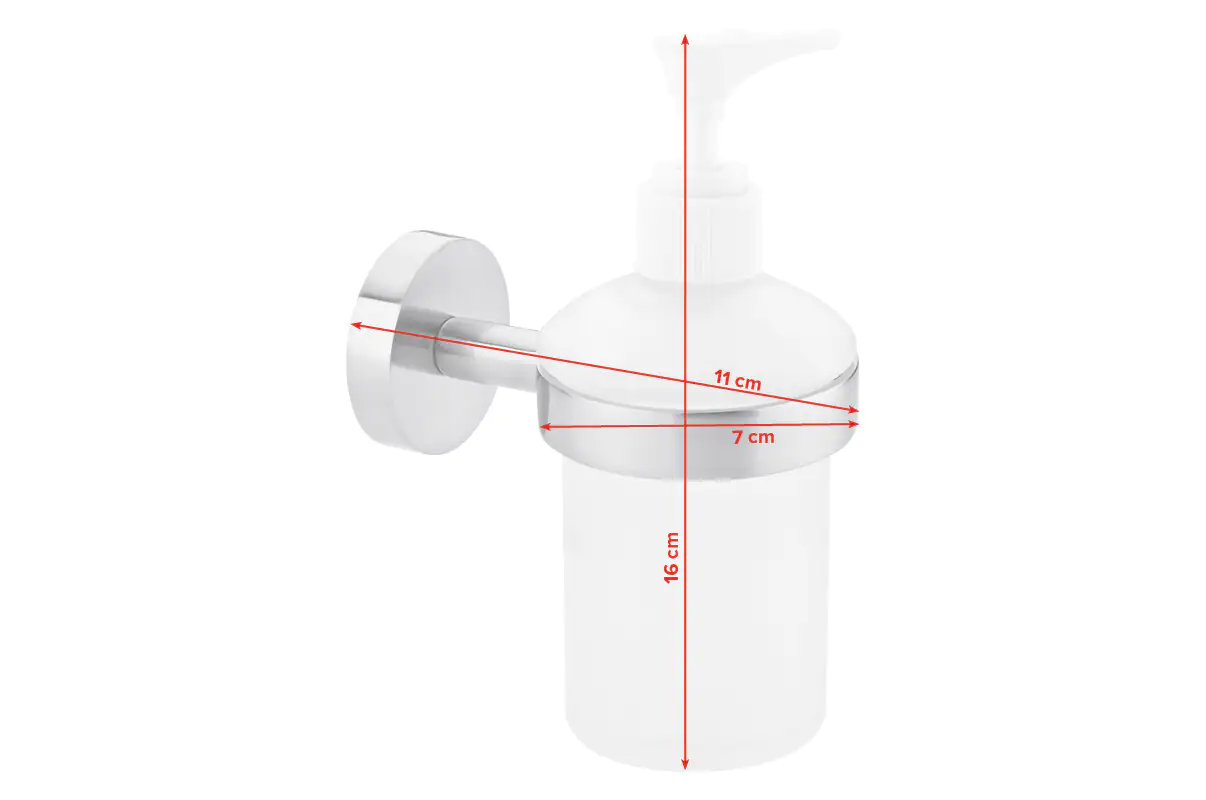 tesa Moon Seifenspender zum Hängen edelstahl satiniertes Glas 