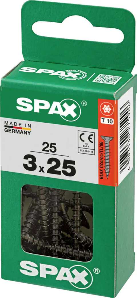 Spax Universalschrauben 3 x 25 mm T10 Vollgewinde - 25 Stk. 