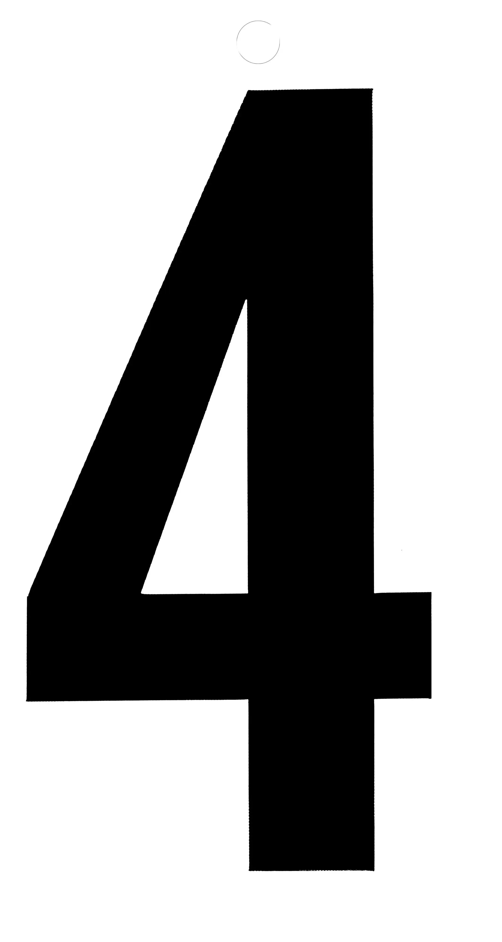 Conmetall Aufkleber Zahl 4 PVC 10 cm schwarz 