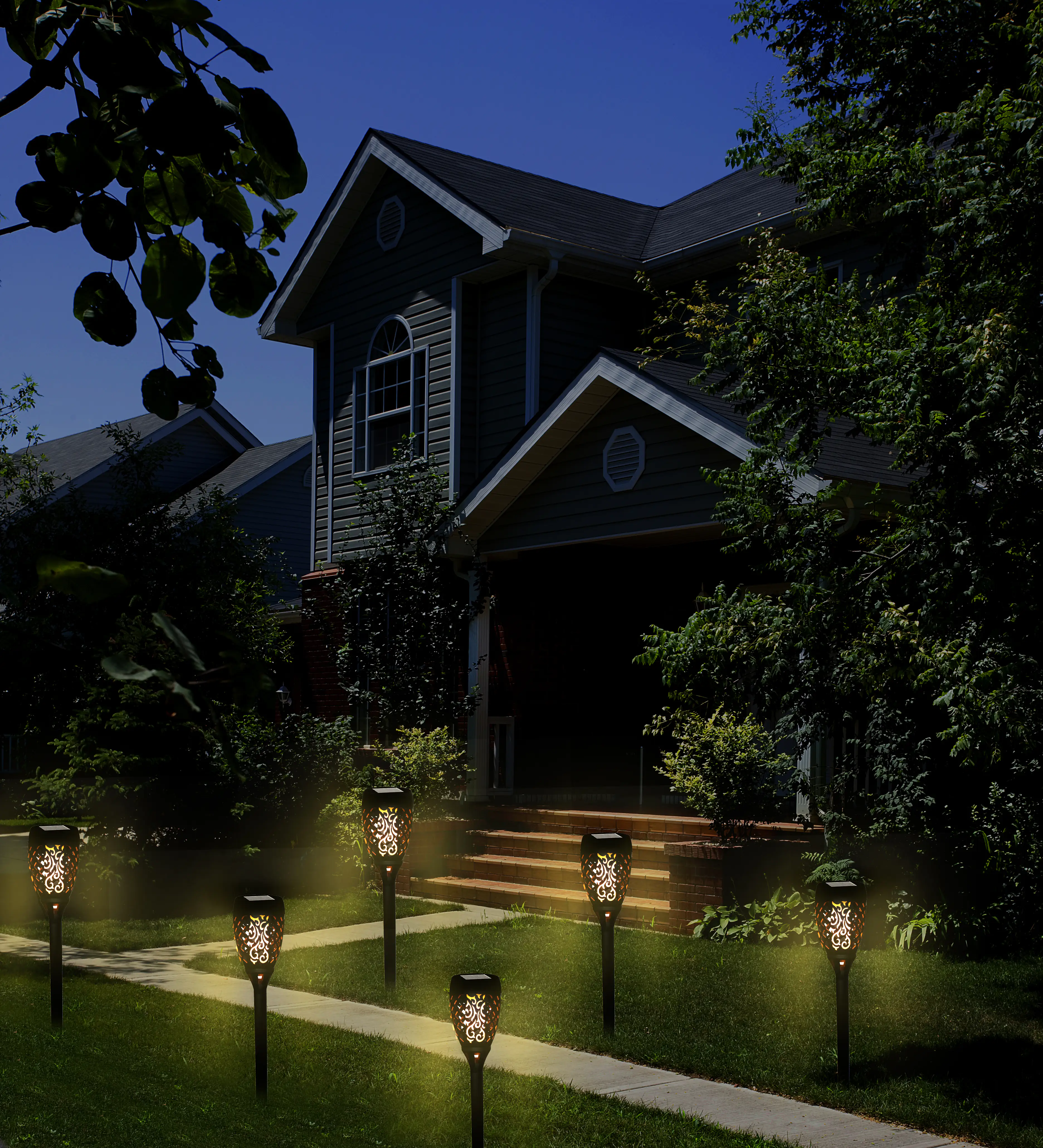 TrendLine LED Solarleuchte Fackel mit Erdspieß, Fackeleffekt