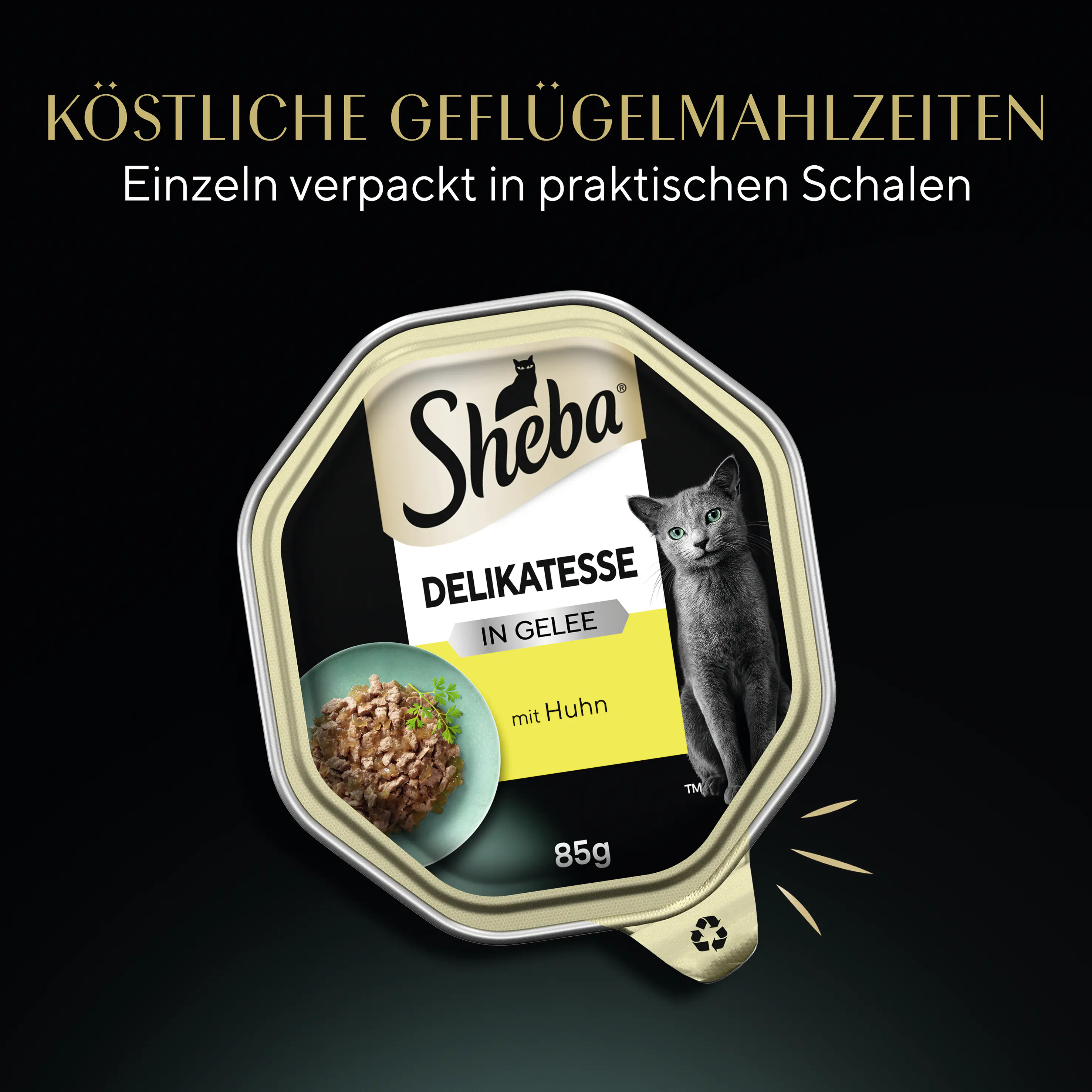 Sheba Delikatesse in Gelee Katzennassfutter Adult 85 g Geschnetzeltes mit Huhn