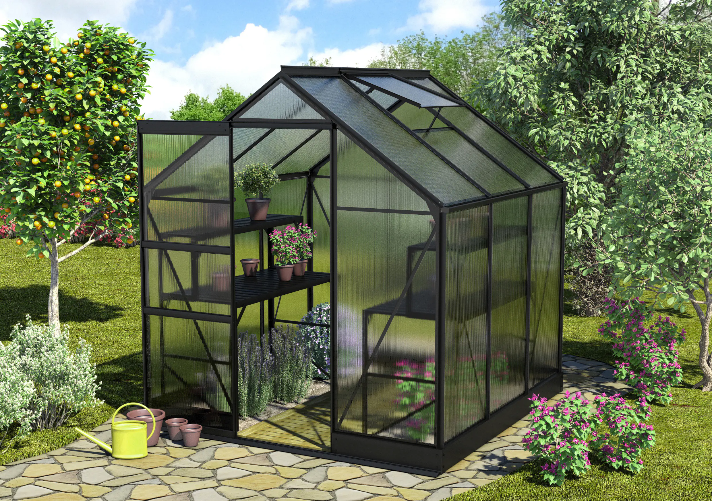 Vitavia Gewächshaus Apollo 3800 195 x 199 cm 4 mm Hohlkammerplatten