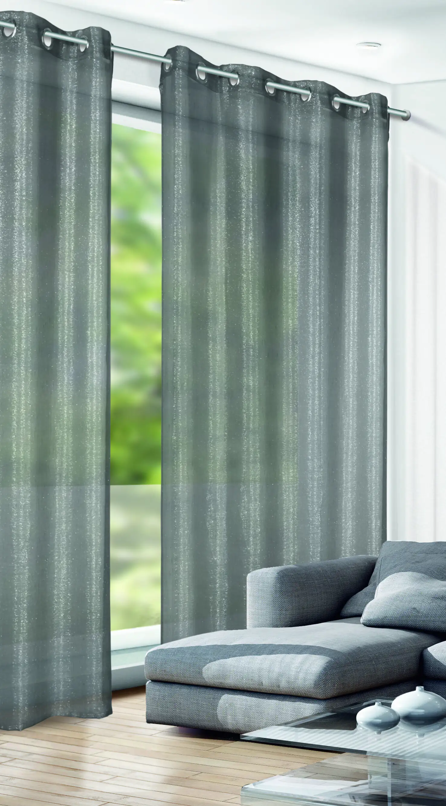 Neusser Collection Ösenschal Inka anthrazit, 135 x 245 cm