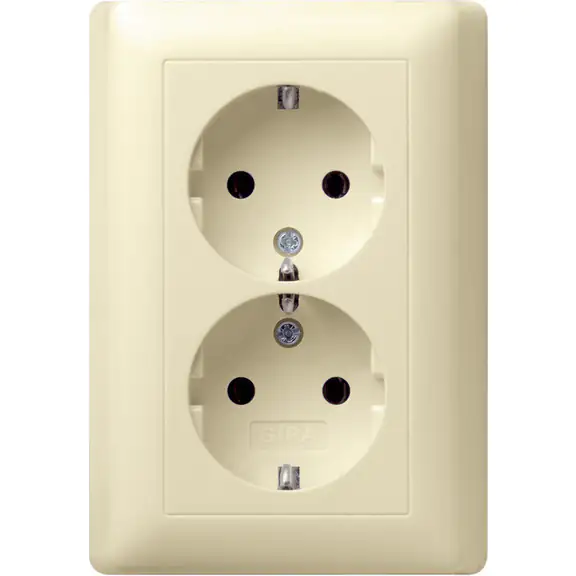 Gira Doppel-Steckdose ST55, cremeweiß, 078001 Gira Doppel-Steckdose ST55, cremeweiß, 078001