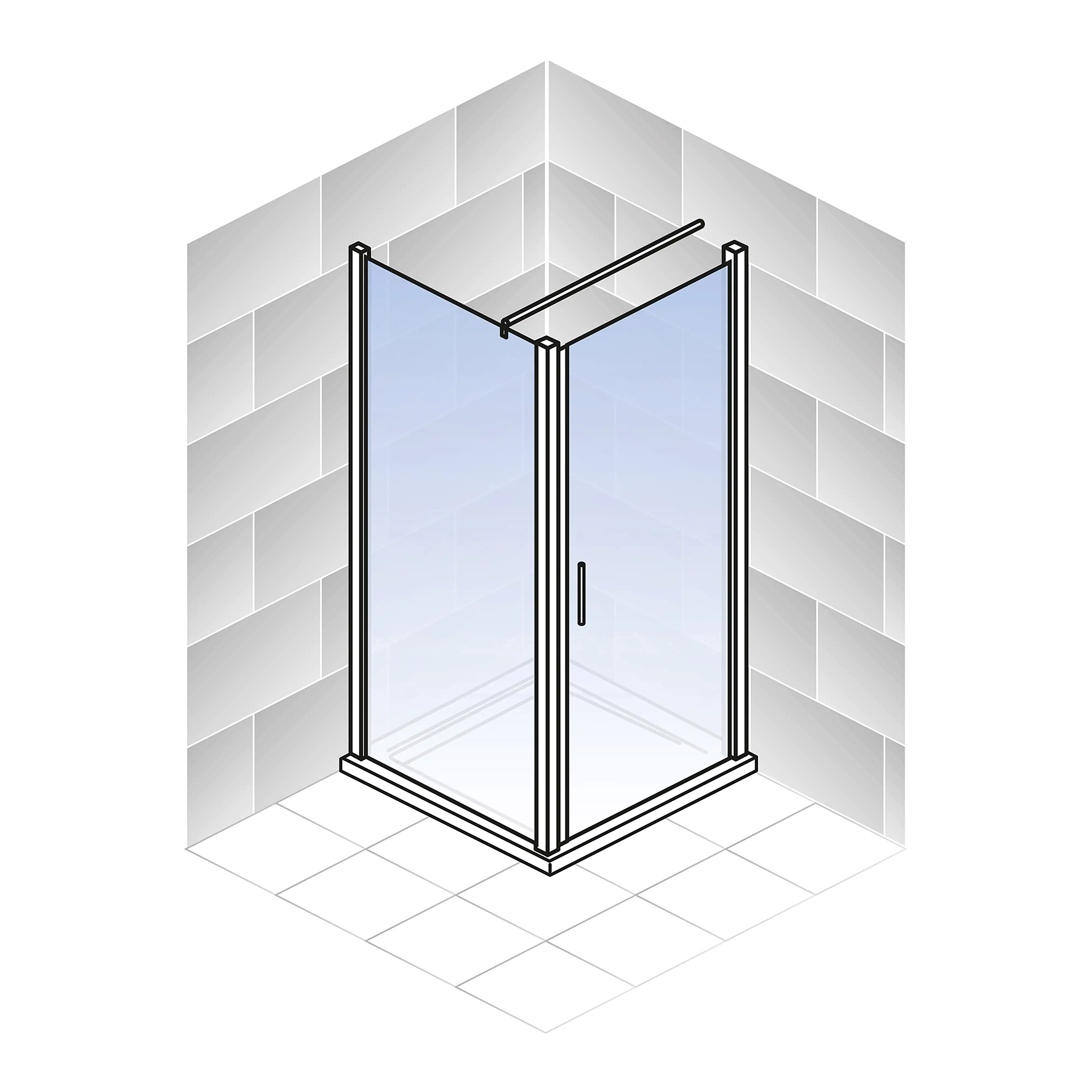 Schulte Drehtür Seitenwand 80 x 80 x 200 cm Toura