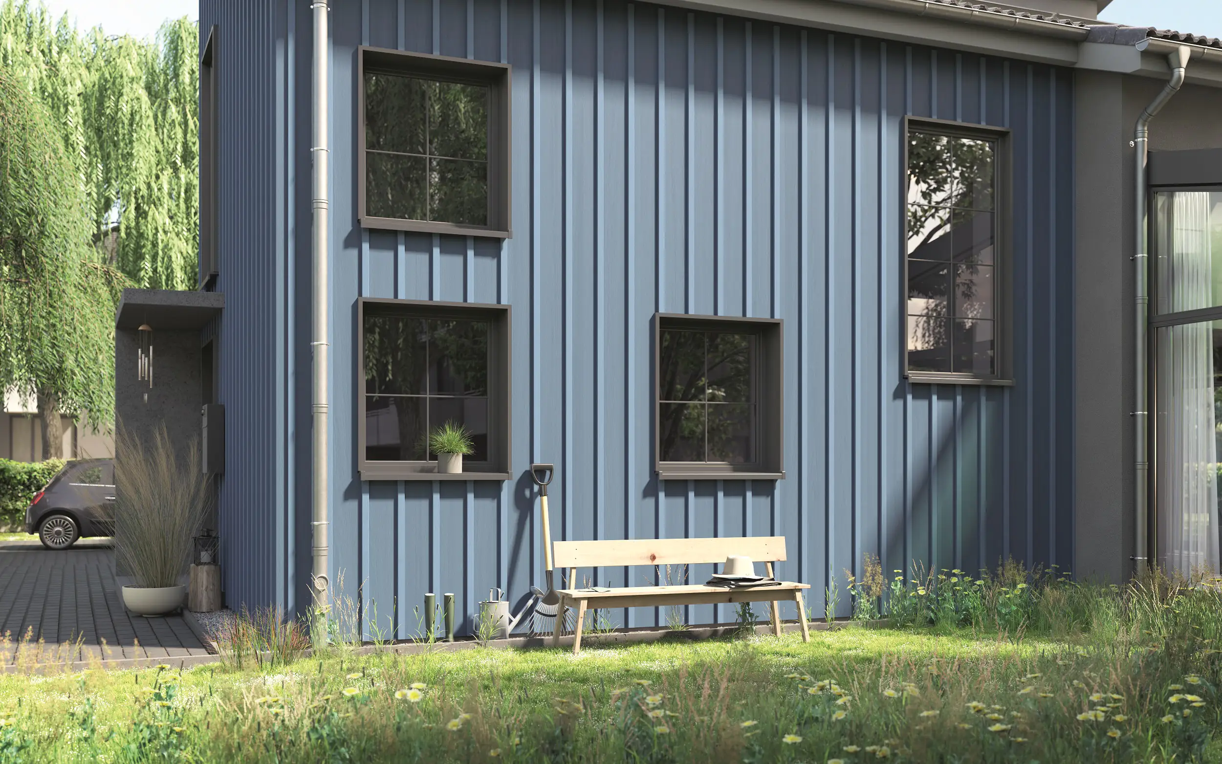 Alpina Wetterschutzfarbe deckend 0,75 L friesenblau