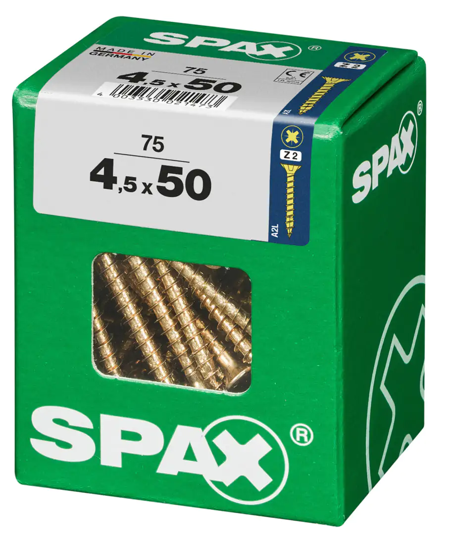 Spax Universalschrauben 4.5 x 50 mm PZ 2 - 75 Stk.