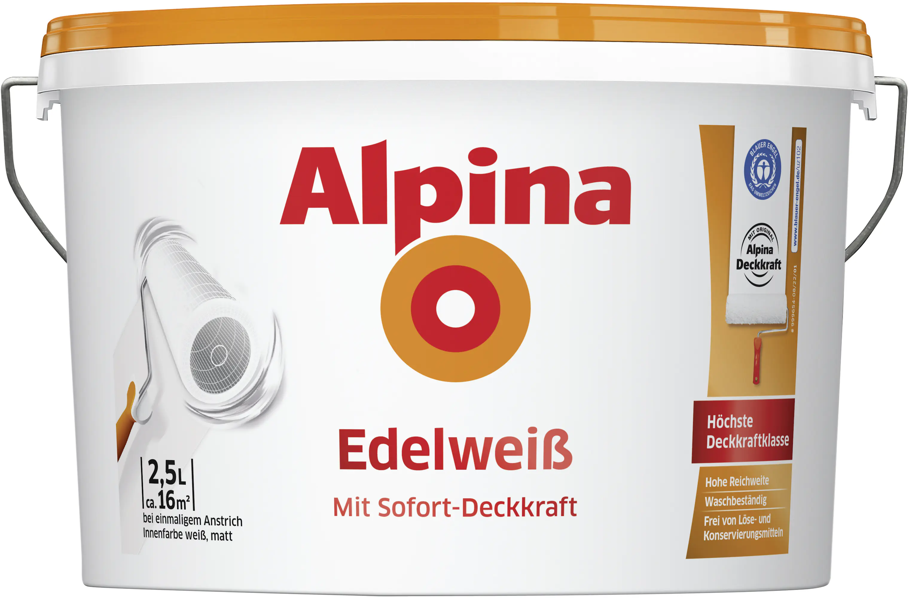 Alpina Edelweiß Wandfarbe weiß matt 2,5 L