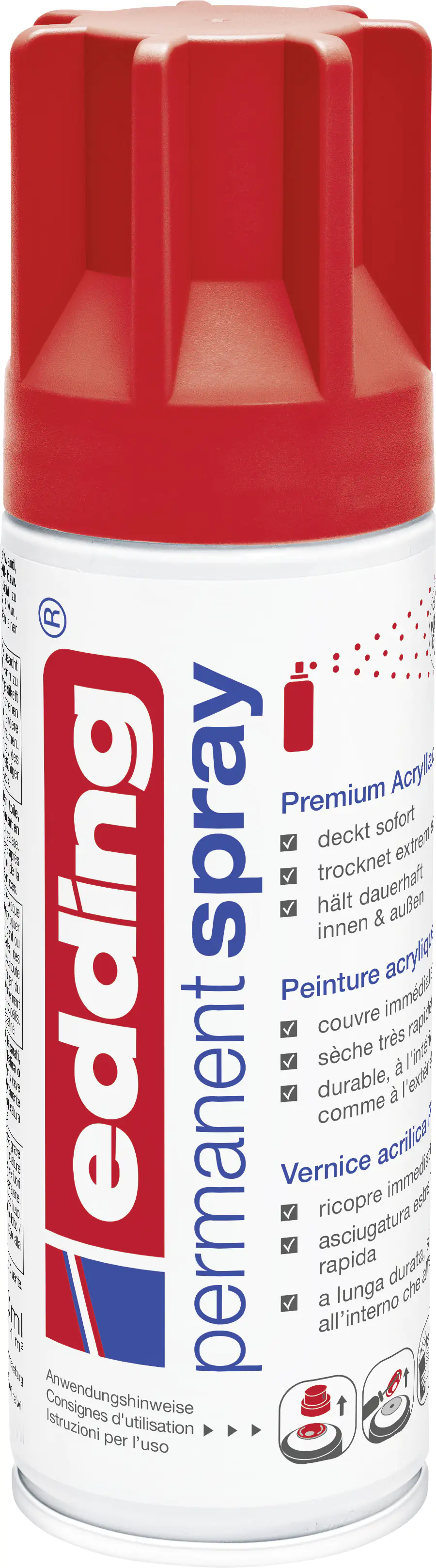 edding 5200 Permanent Spray Premium Acrylic Paint, verkehrsrot, glänzend edding 5200 Permanent Spray Premium Acrylic Paint, verkehrsrot, glänzend