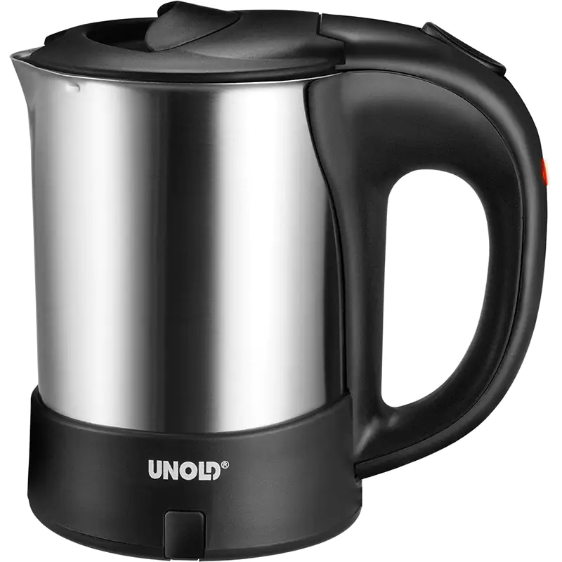 Unold Reiseblitzkocher 18575 Edelstahl-Schwarz Fassung 0,5 Liter, 1000 Watt