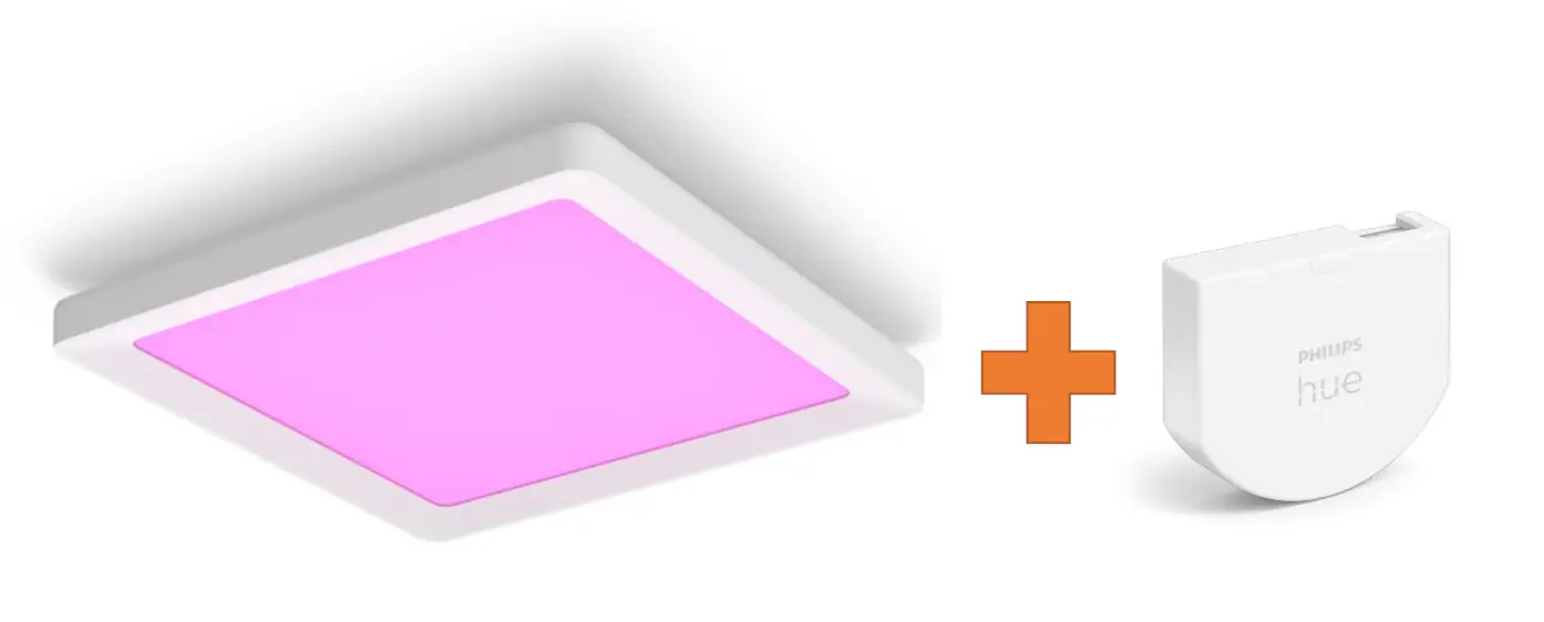 Philips Hue LED Deckenleuchte Tento + Wandschalter eckig weiß 43 x 3 cm RGB Philips Hue LED Deckenleuchte Tento + Wandschalter eckig weiß 43 x 3 cm RGB
