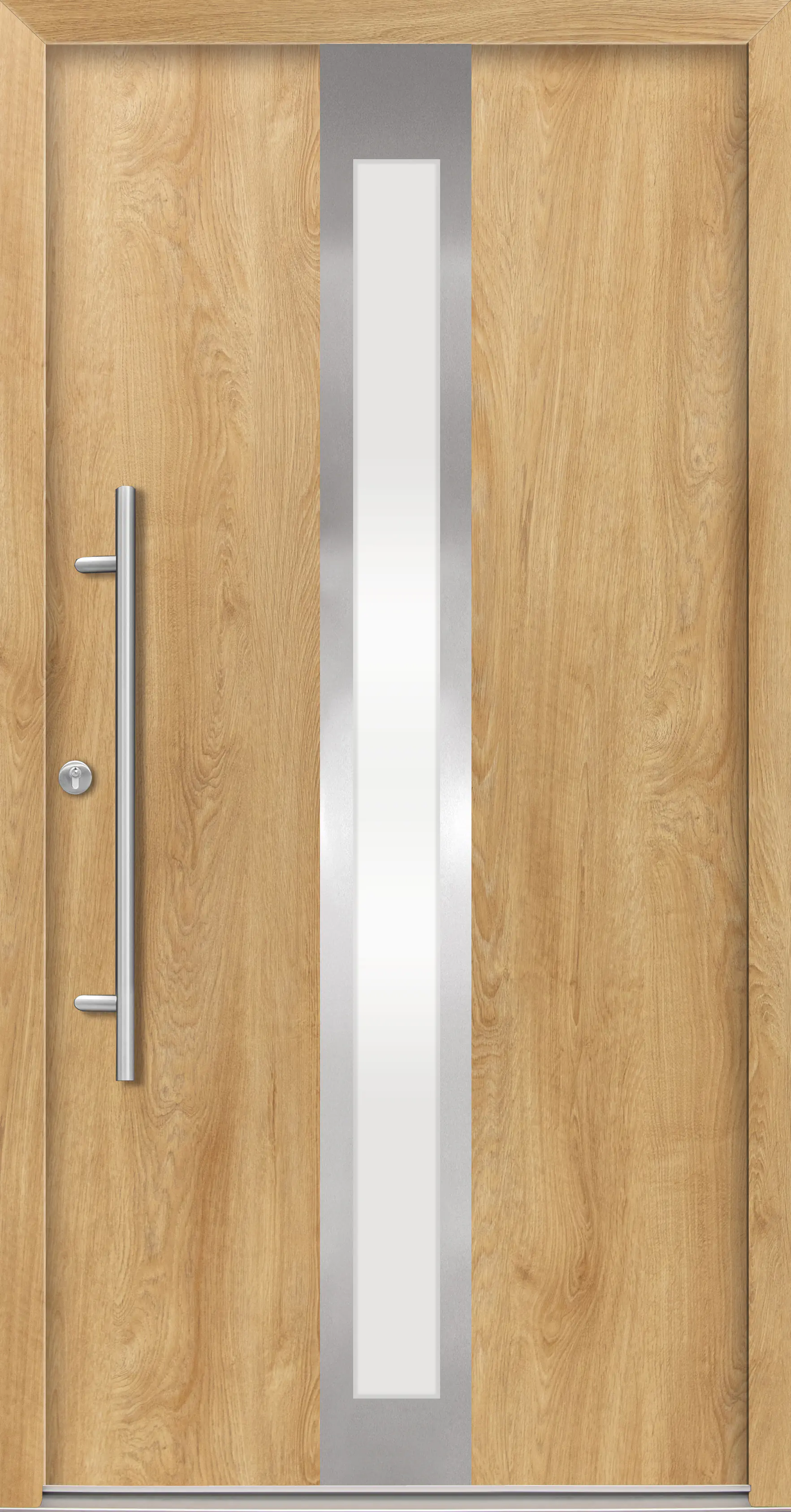 Splendoor Haustür Passivedoor Premium B01 RC2 Eiche Natur DIN Links 100 x 210 cm
