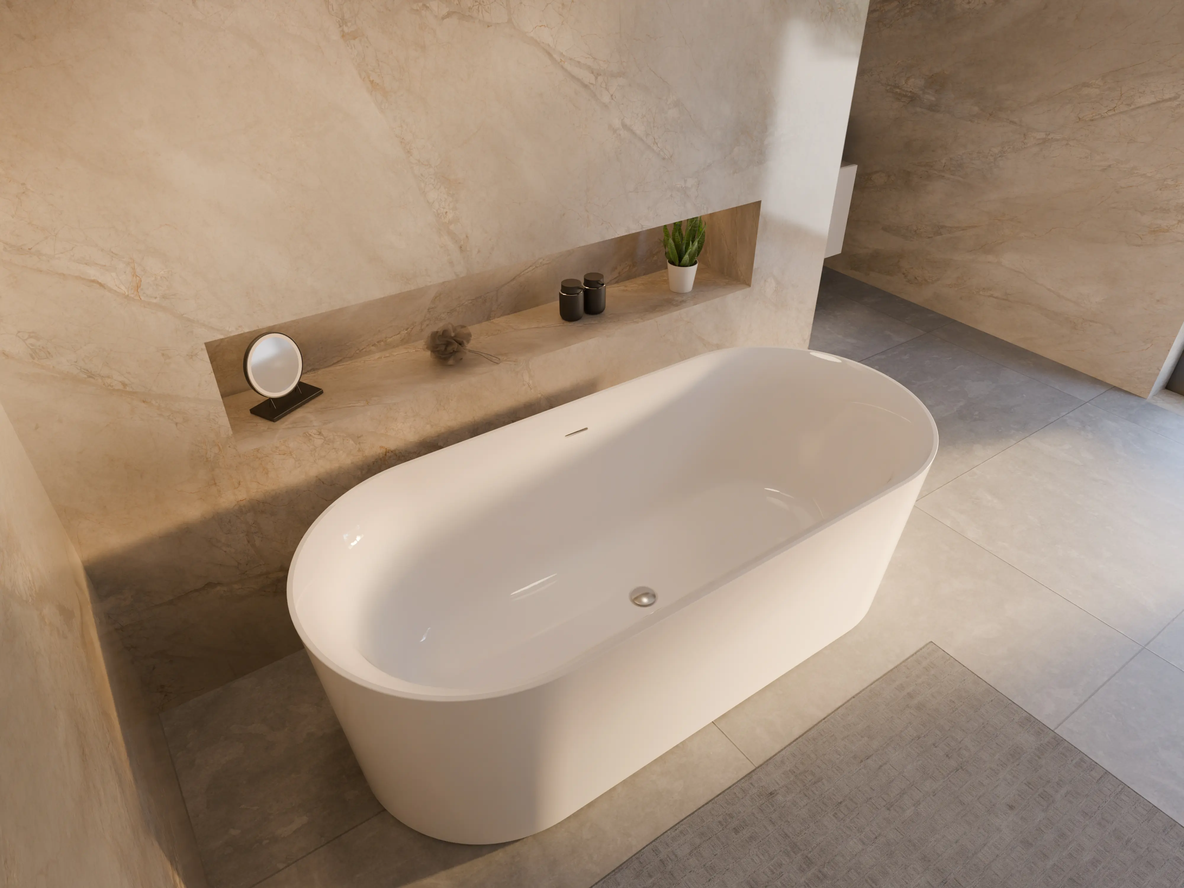 Ottofond Freistehende Badewanne Mince XS 155 x 80 cm weiß