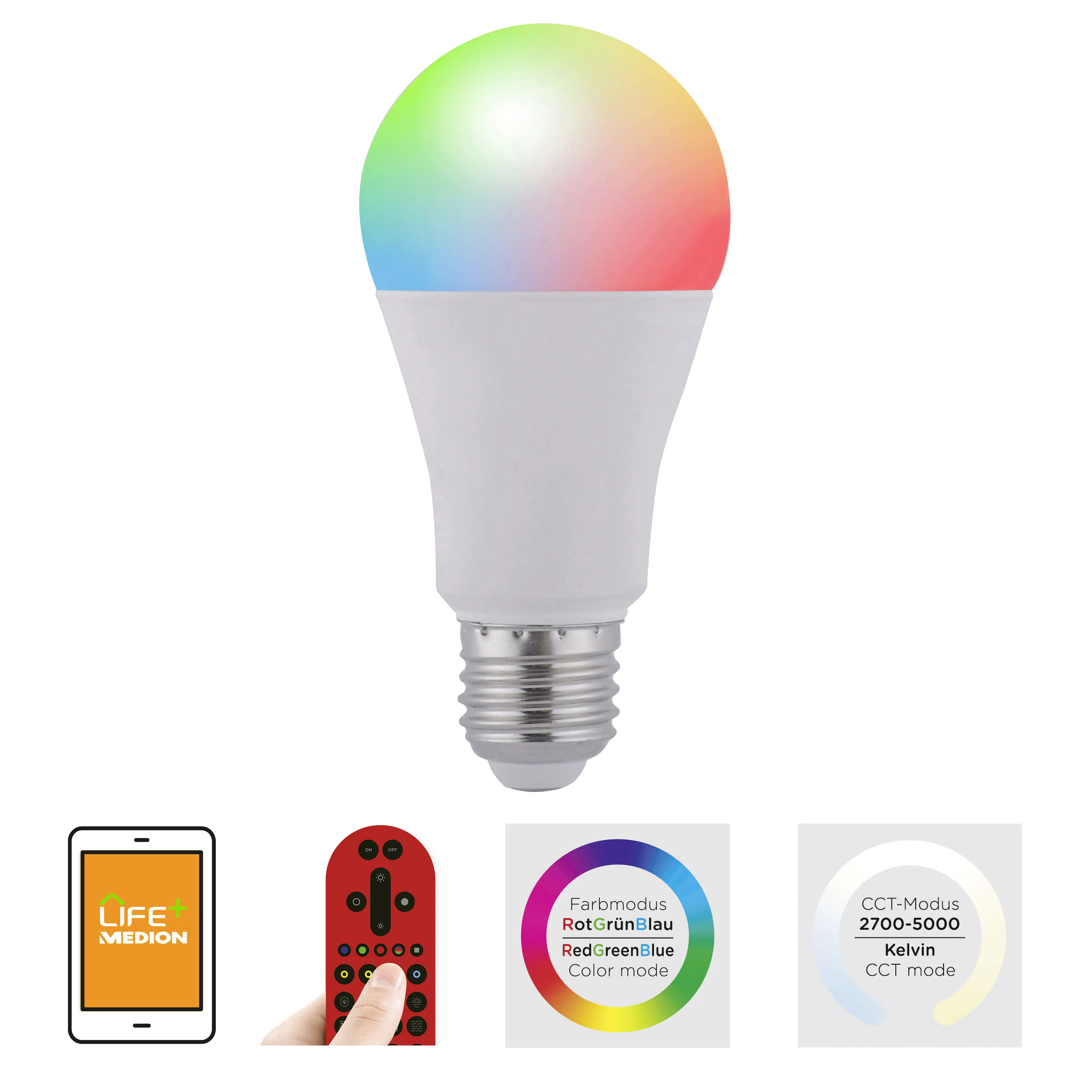 JustLight LED-Lampe LOLAsmart-BULB Birnenform E27 10 W