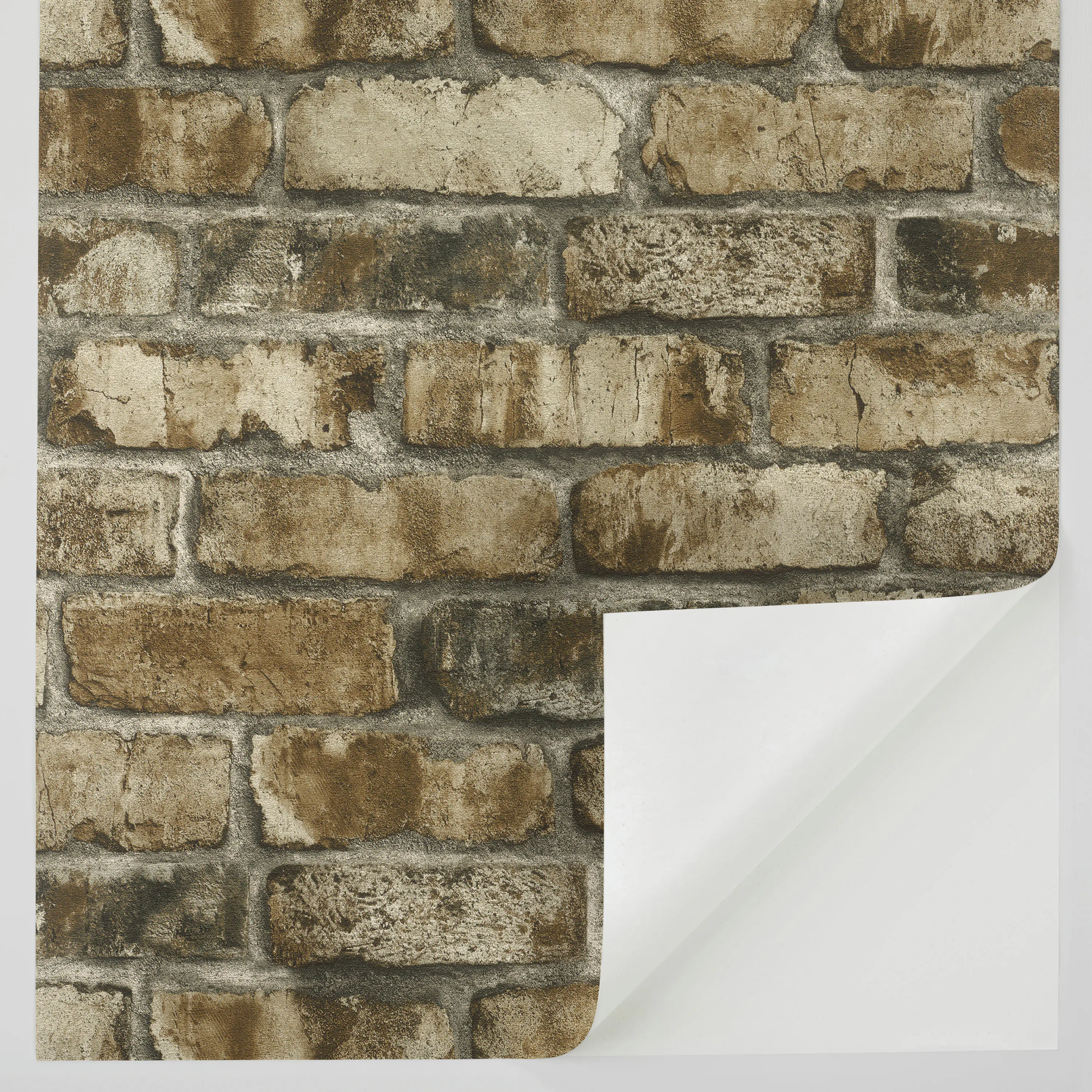 Tesa x Rasch selbstklebende Tapete Clayton Backstein braun grau 6 x 0,53 m