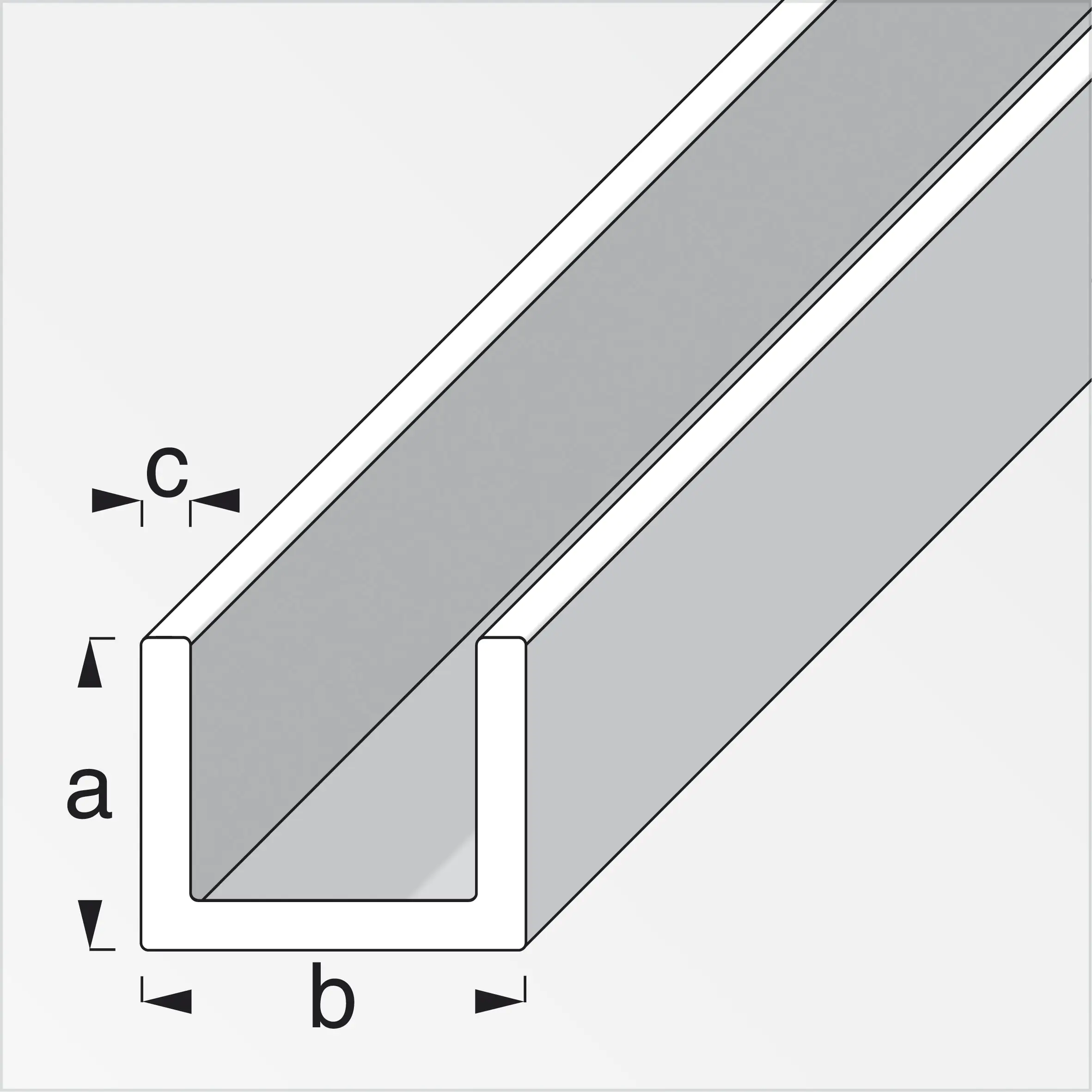 alfer U-Profil 2 m, 11 x 9 x 1 mm Stahl roh natur