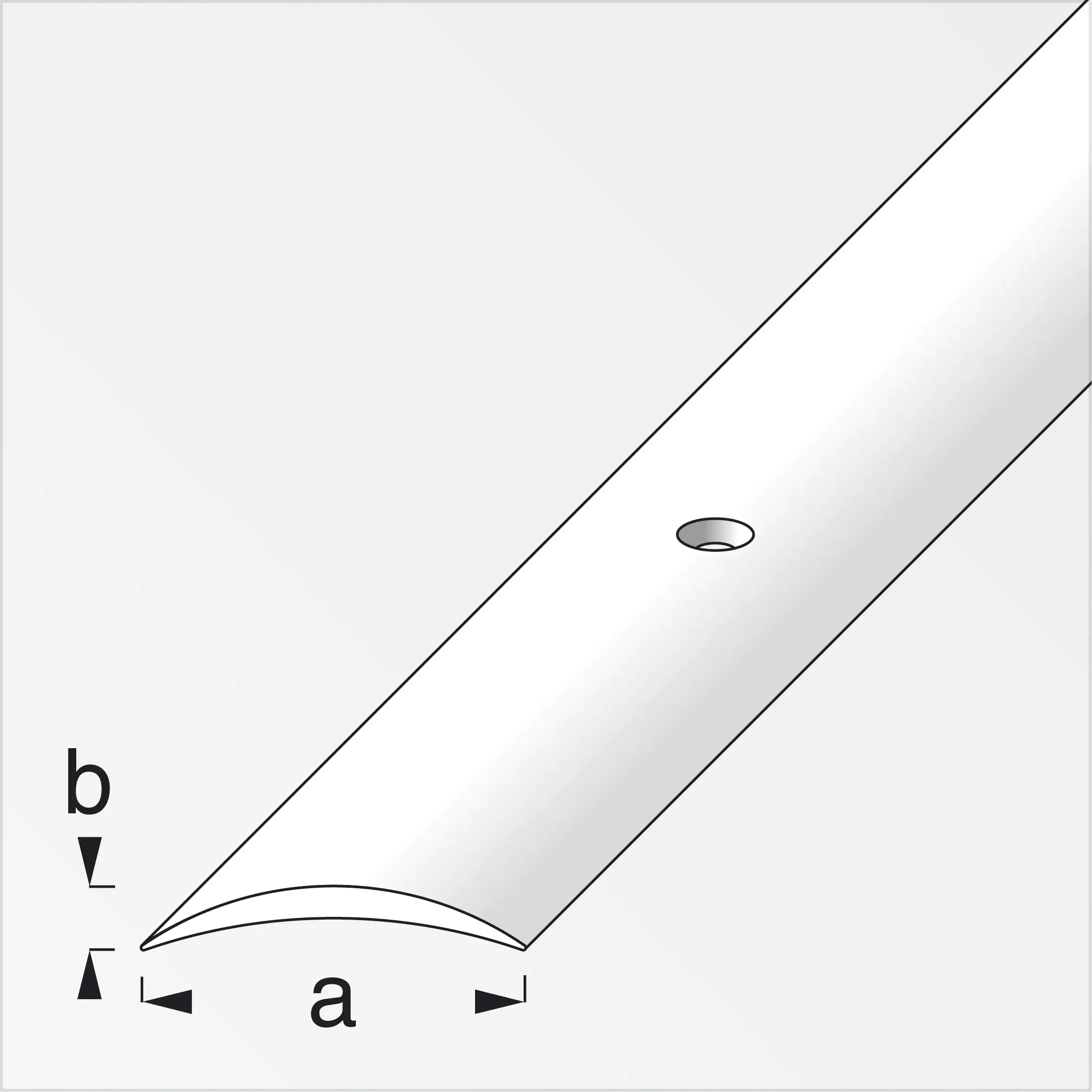 alfer Übergangsprofil 1 m, 20 x 2.5 mm Aluminium eloxiert messing