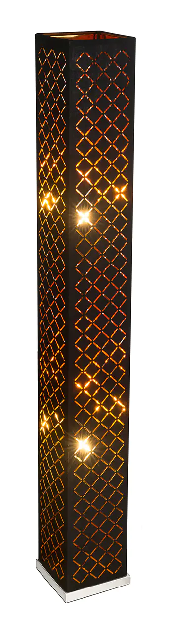 9007371369478_2 Globo Stehleuchte Clarke schwarz-gold 118 x 15 cm E27, max. 40 W