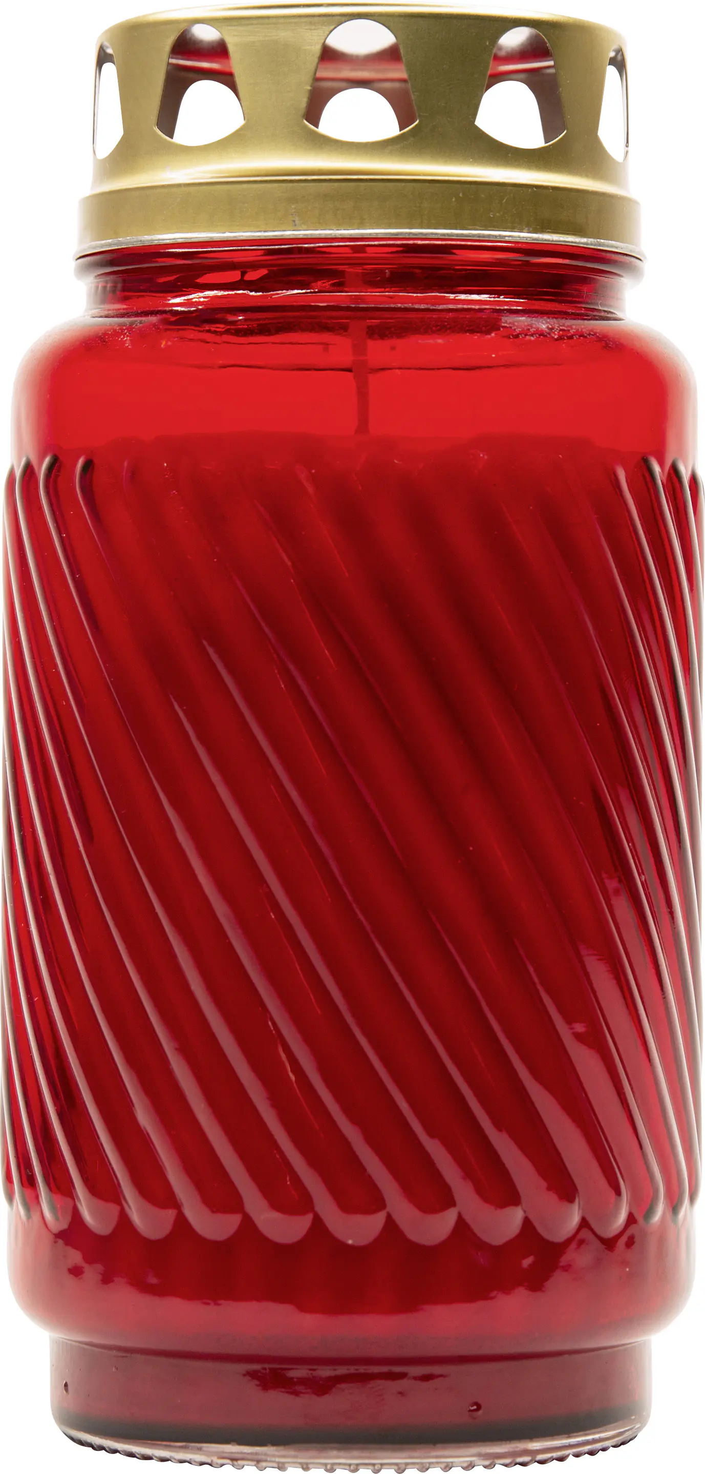 Bolsius Grablicht mit Deckel 17 cm rot