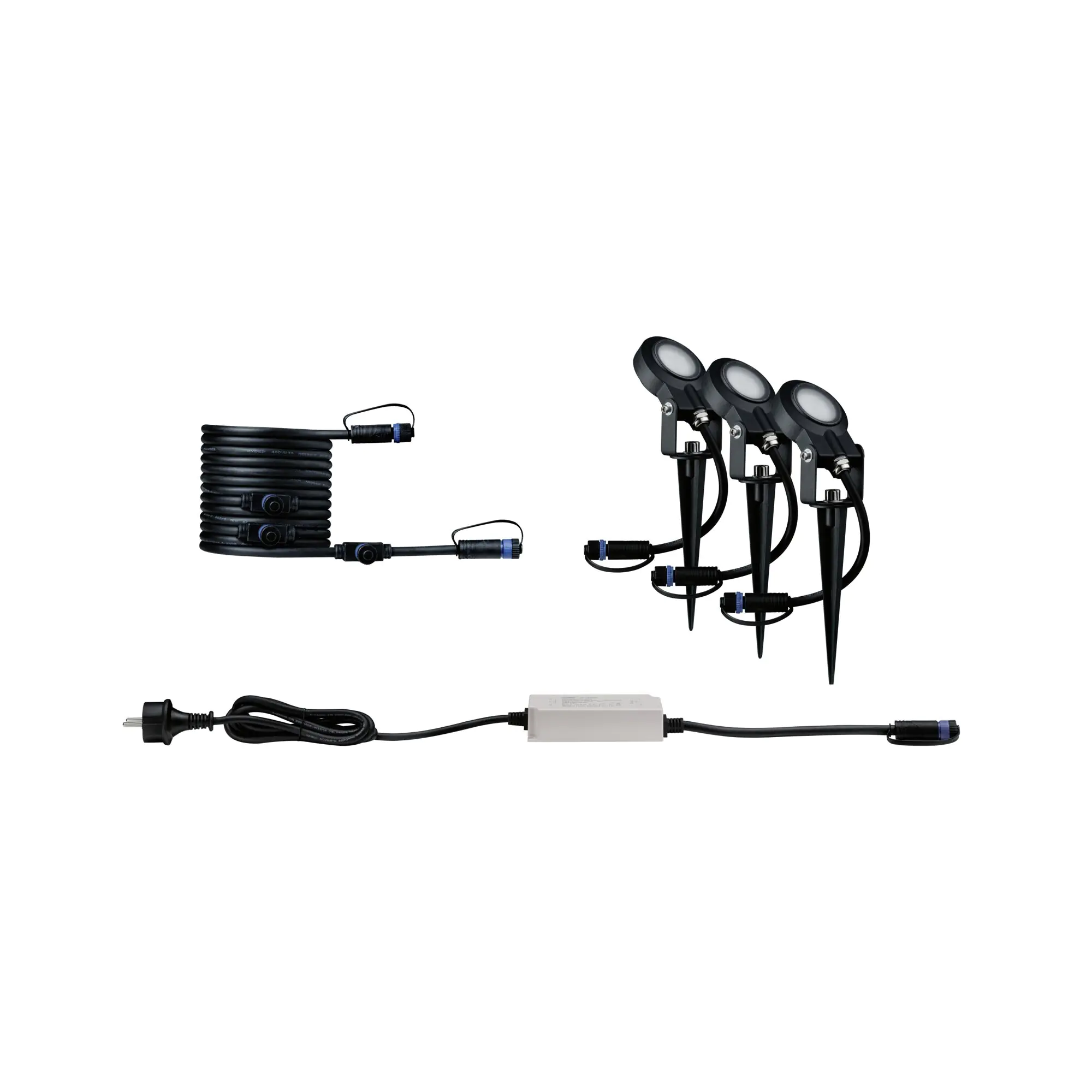 Paulmann Plug & Shine LED Spot Sting insect-friendly anthrazit 3er-Set