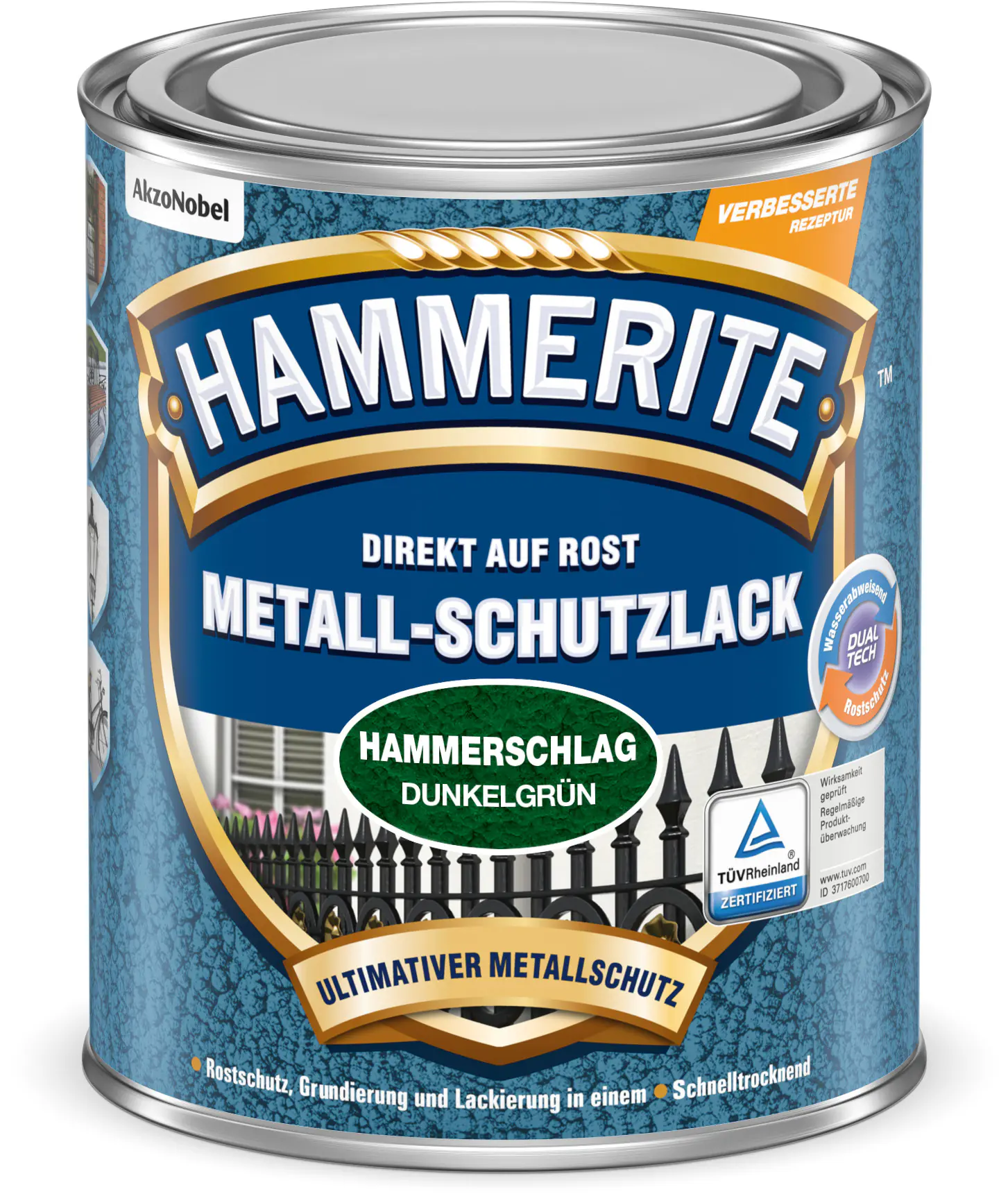 Hammerite Metall-Schutzlack Hammerschlag 250 ml dunkelgrün