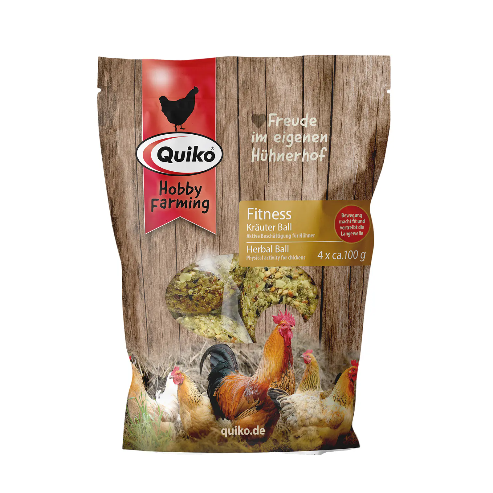 Quiko Hobbyfarming Fitness Kräuterball für Hühner und Geflügel 400 g