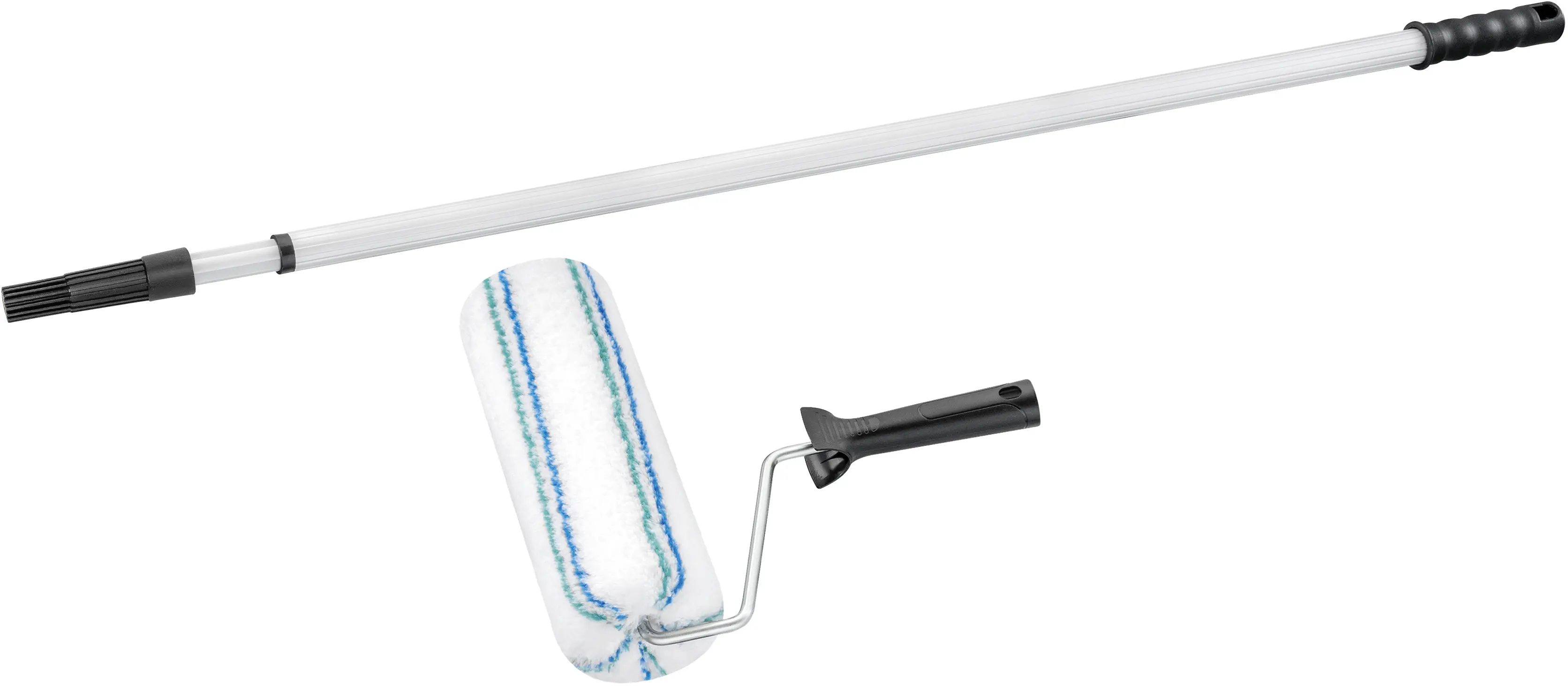 Profi Fassadenroller-Set 3-teilig mit Alu-Teleskopstab 2 m