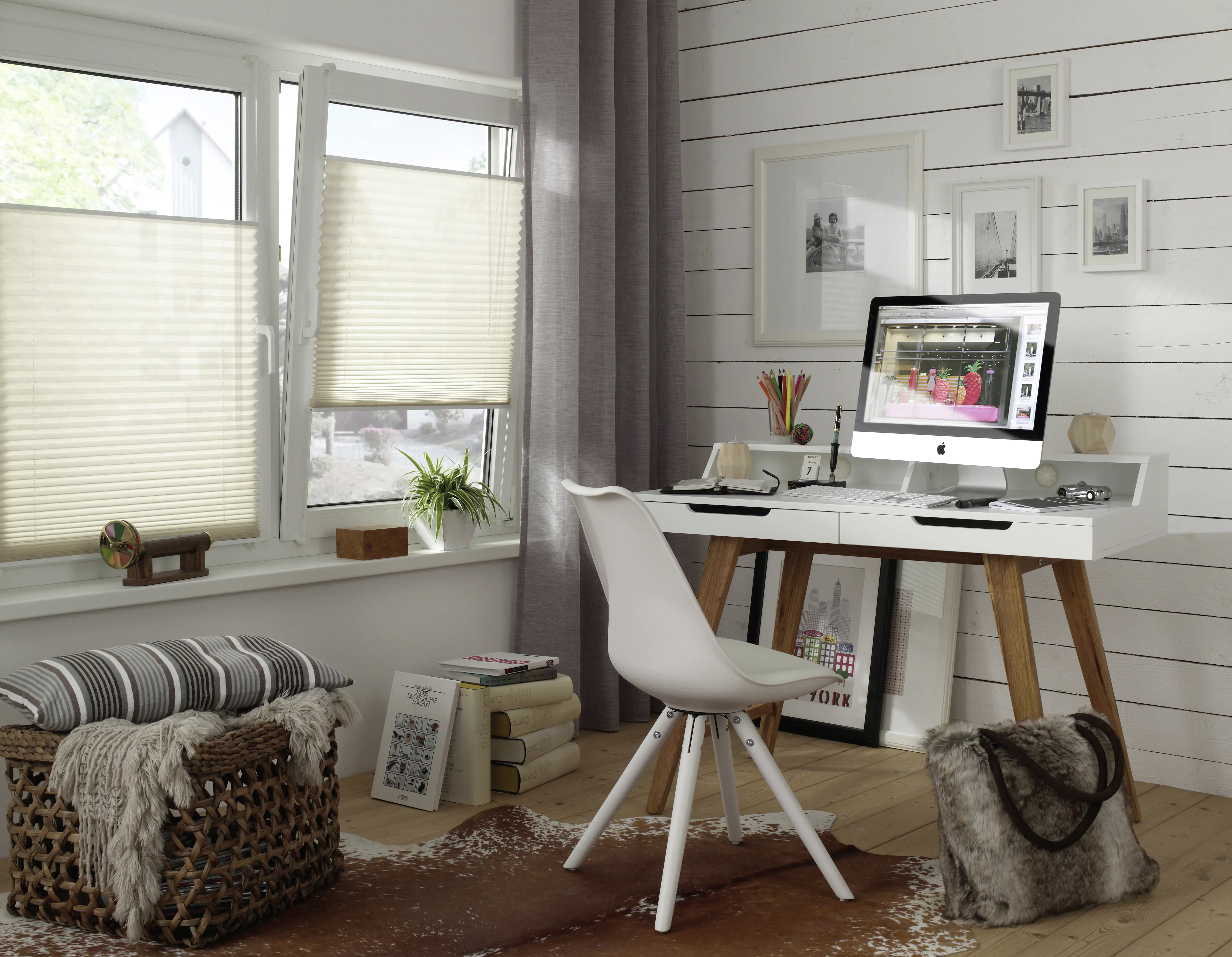 Gardinia EasyFix Plissee elfenbein, 50 x 130 cm