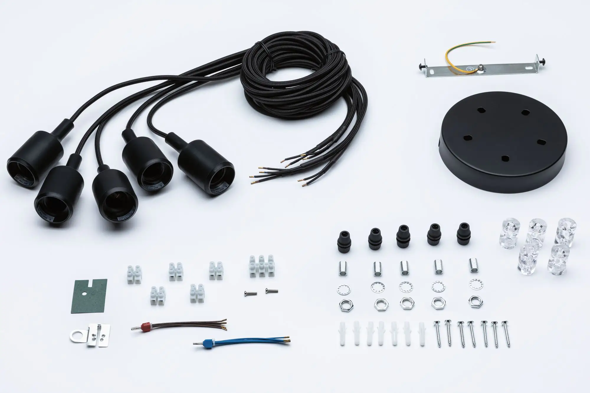 Paulmann Pendelleuchte Neordic Ketil Schwarz, E27, 5 Fassungen