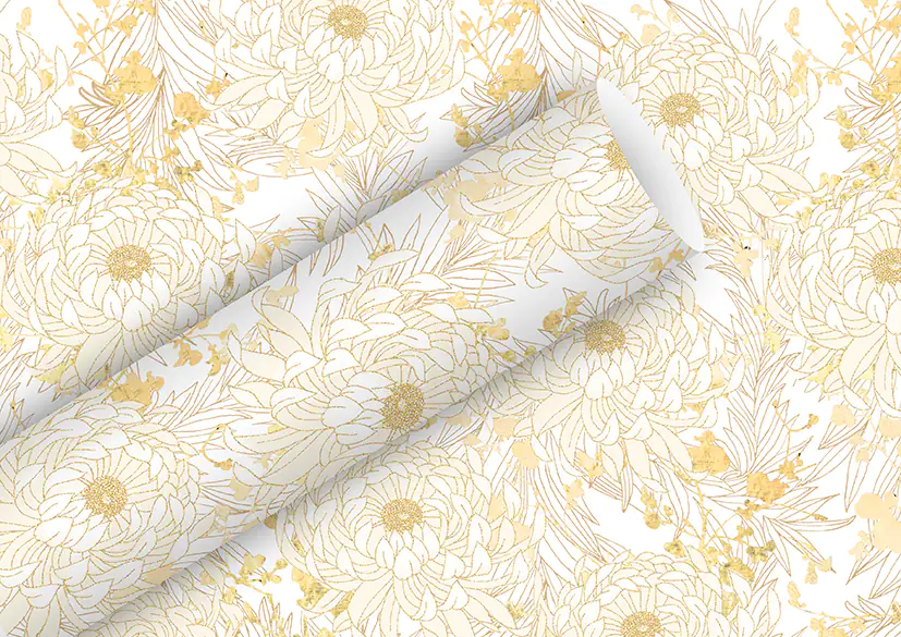 Braun & Company Geschenkpapier weiß gold 1,5 m x 70 cm