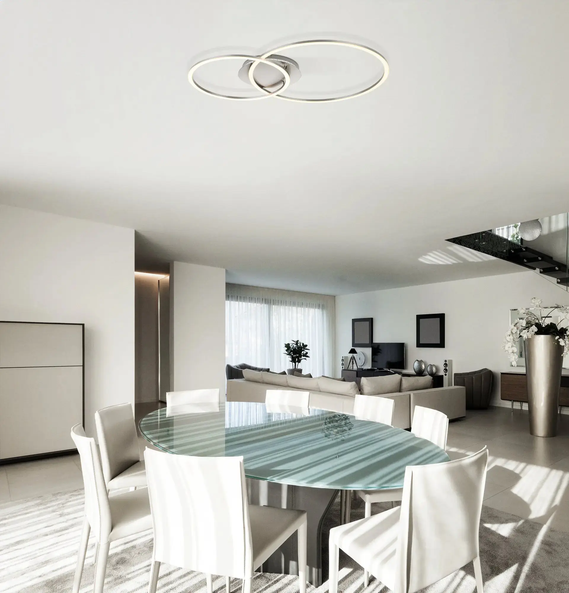 Eglo LED Deckenleuchte Palmaves 3 nickel matt 55 x 39 cm