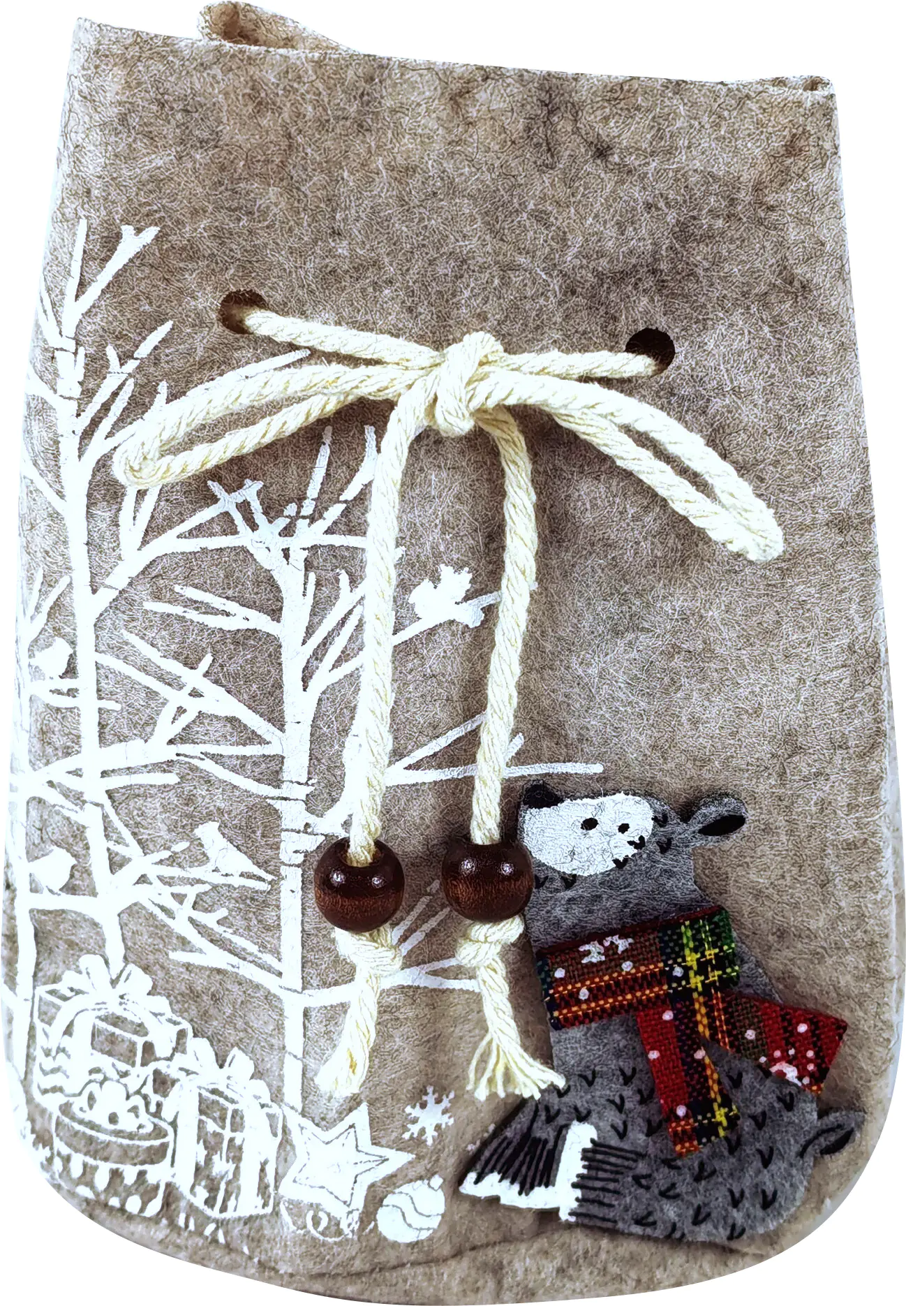 TrendLine Deko Beutel Filz Weihnachten 10 x 14 x 5 cm grau  TrendLine Deko Beutel Filz Weihnachten 10 x 14 x 5 cm grau