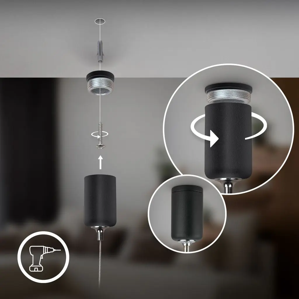 Briloner LED Akku-Pendelleuchte schwarz 3,5W warmweiß dimmbar