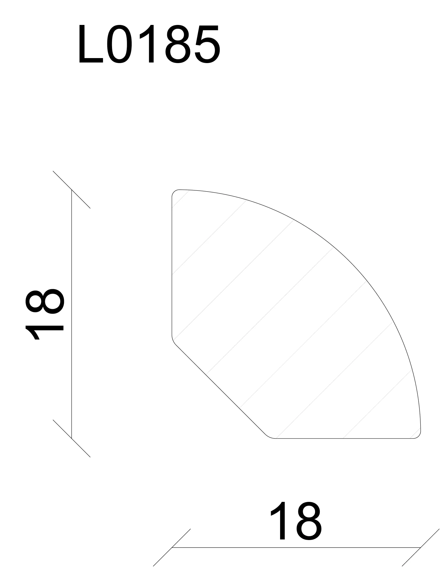FN Neuhofer Viertelrundstab L0185 RAL9010 240 cm 18 x 18 mm