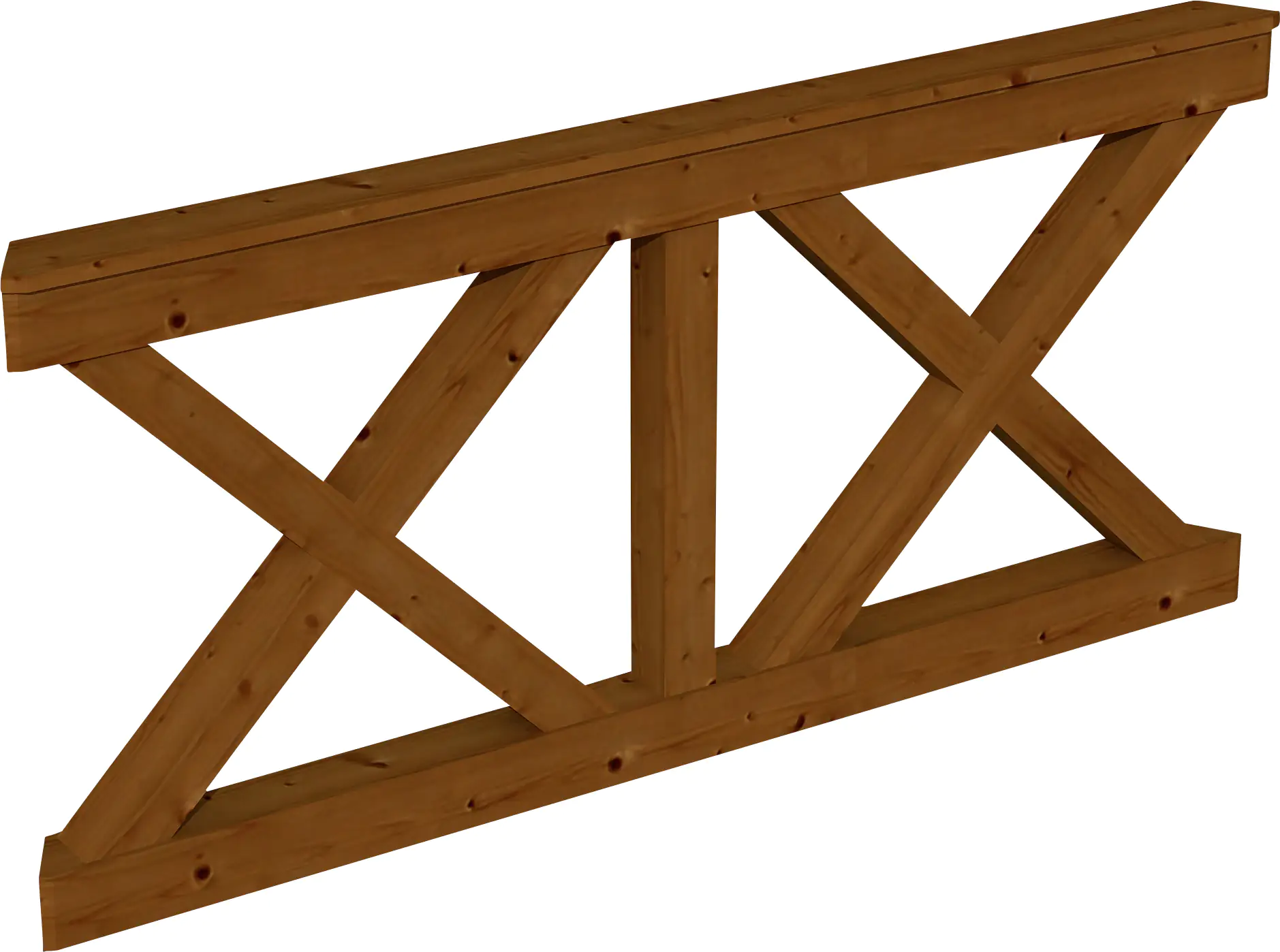 SKAN HOLZ Brüstung Andreaskreuz 180 x 84 cm, Fichte, lasiert in Nussbaum