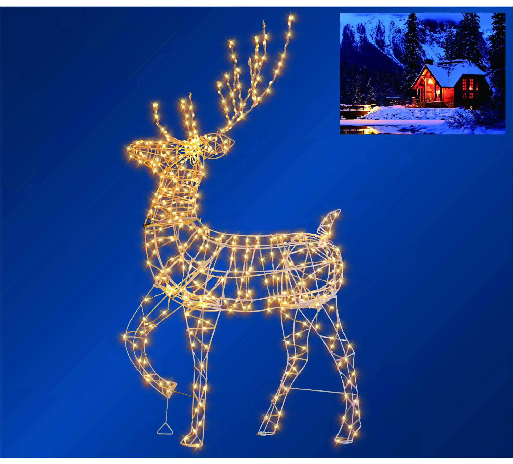 TrendLine LED Metallfigur Hirsch 130 x 68 cm warmweiß Außen mit Timer