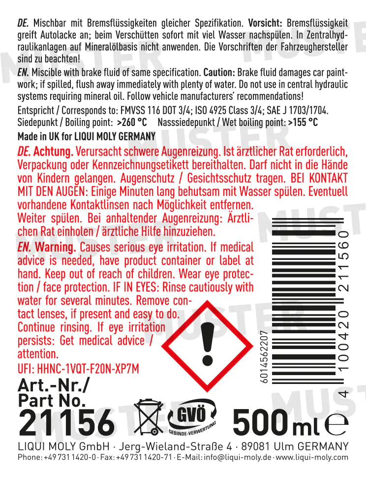 Liqui Moly Bremsflüssigkeit DOT4 500ml