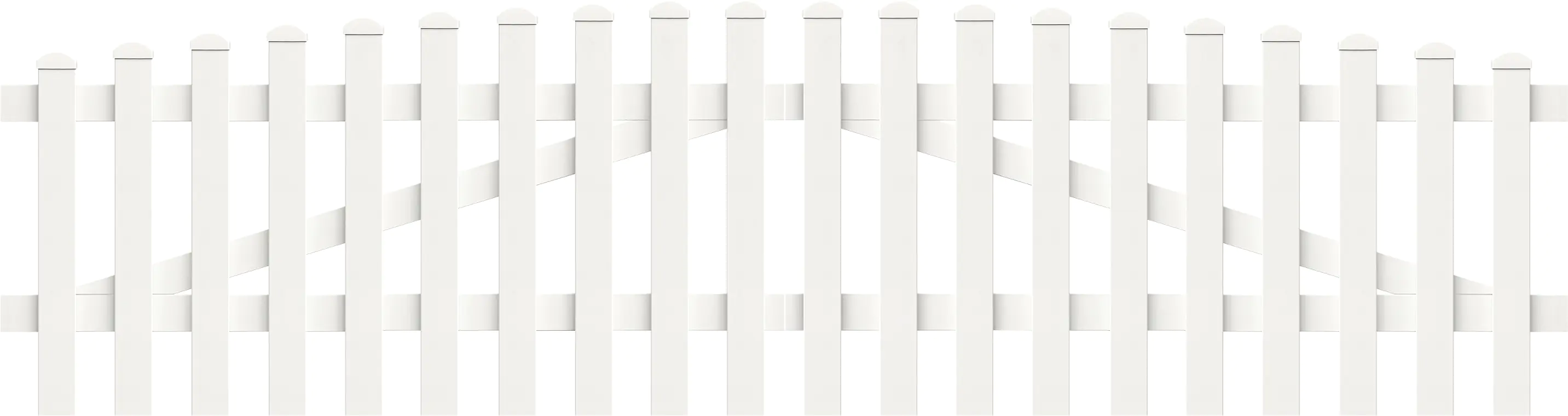 KM Zaun Doppeltor Triest Oberbogen 303,4 x 120 cm, weiß