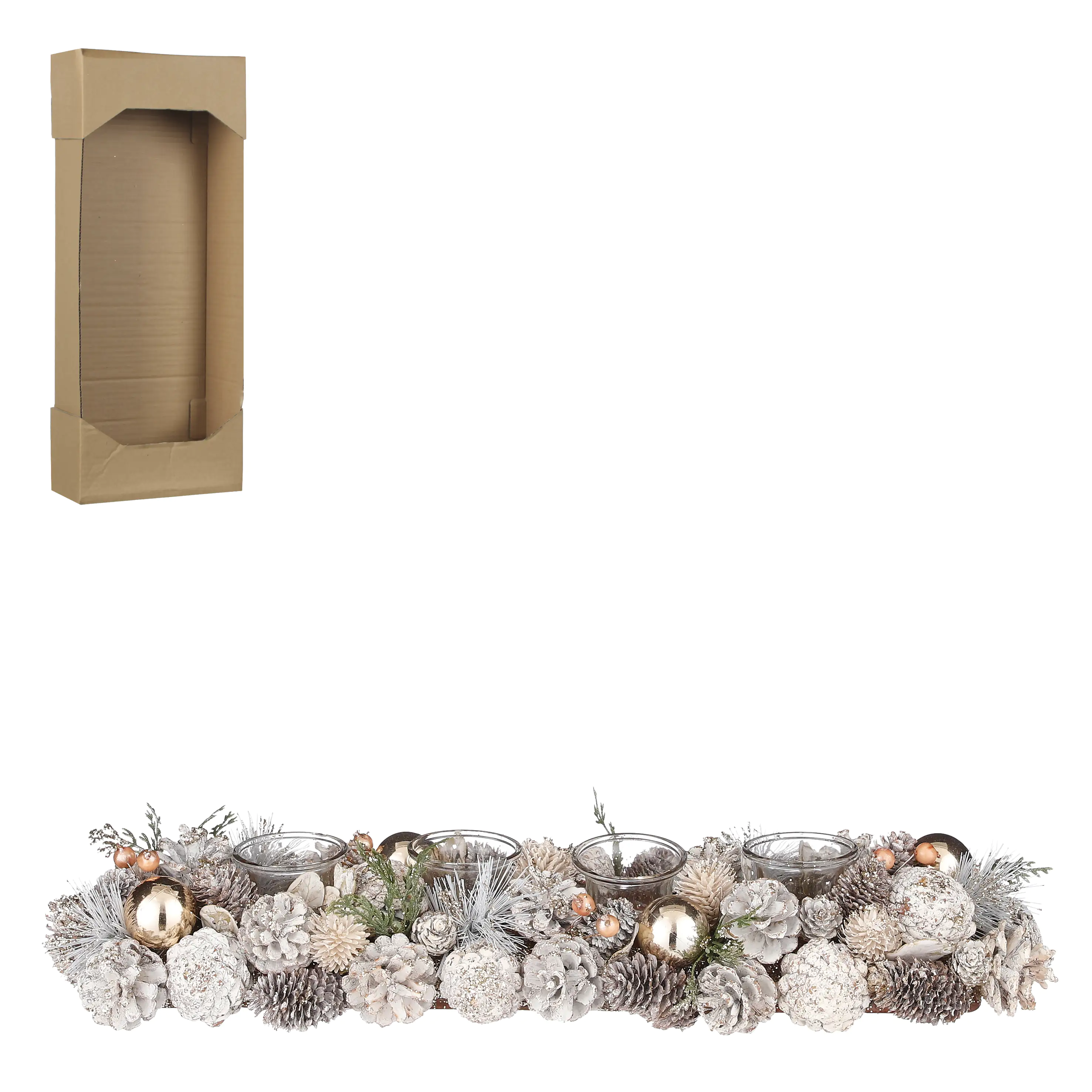 House of Seasons Tiscchdekoration mit Teelichthalter gold 54 x 16,5 x 9 cm House of Seasons Tiscchdekoration mit Teelichthalter gold 54 x 16,5 x 9 cm