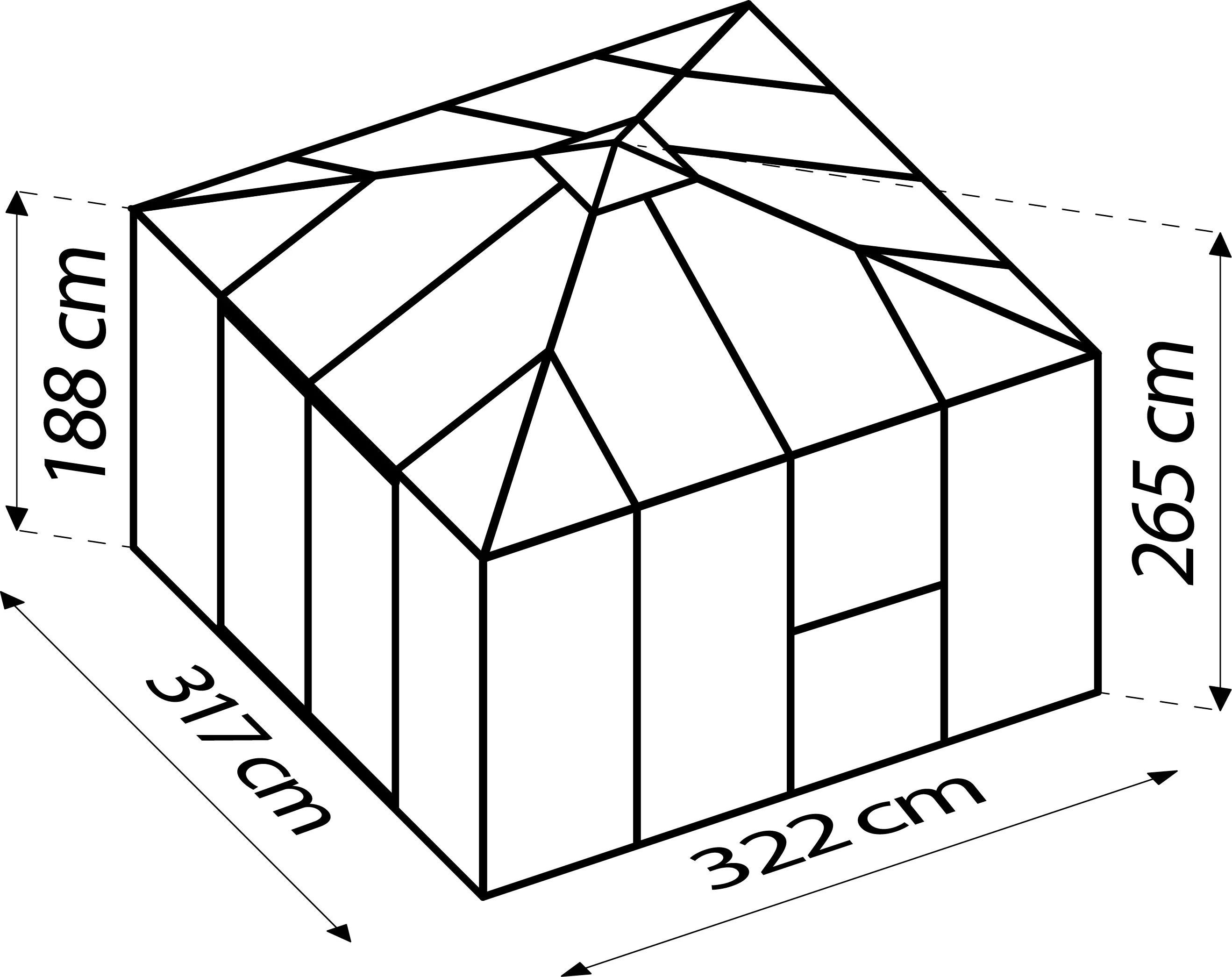 Vitavia Premium-Gewächshaus Minos 10200 317 x 322 cm 3 mm ESG