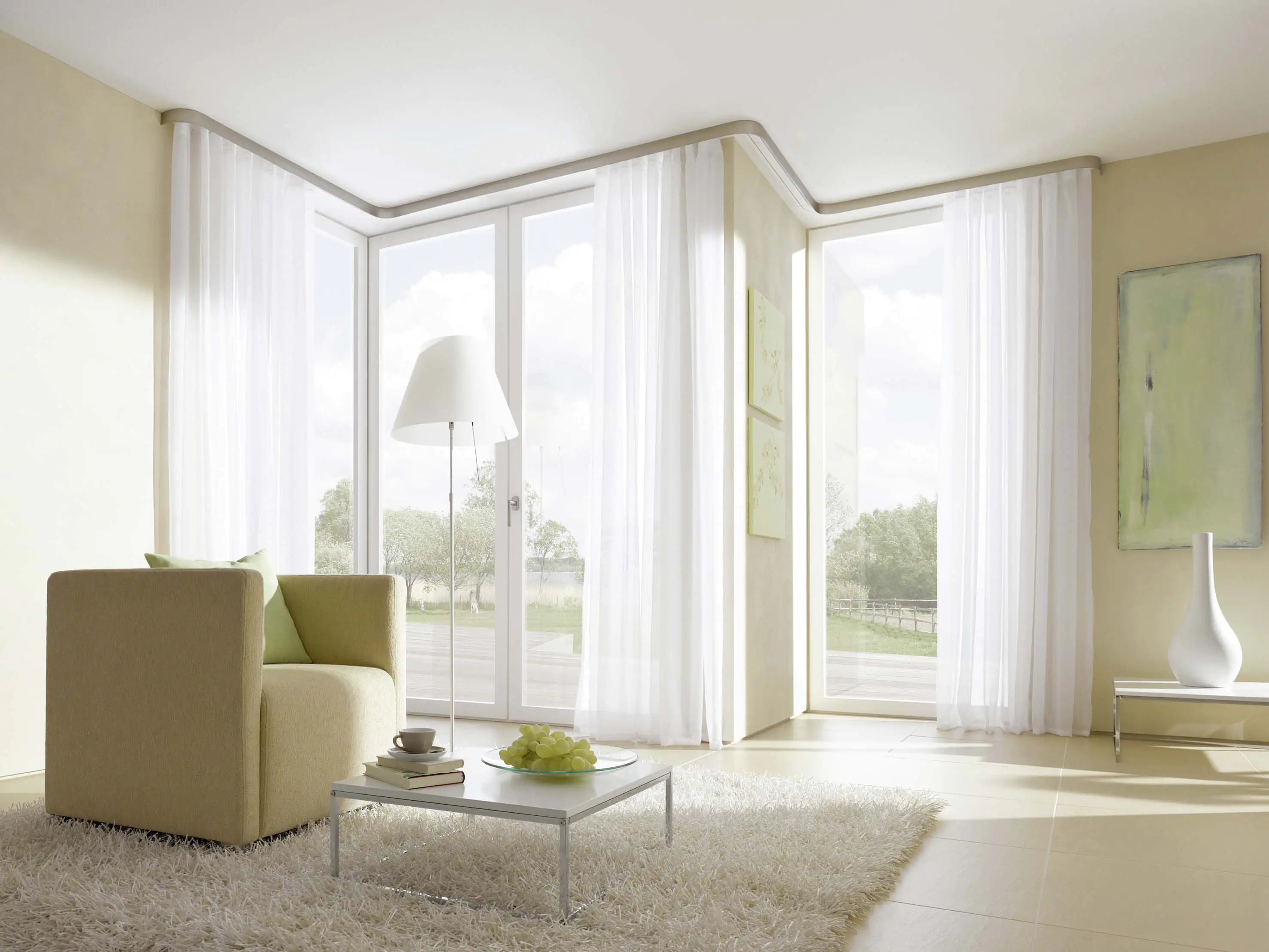 Gardinia Vorhangschiene GE 2-läufig, weiß, 120 cm