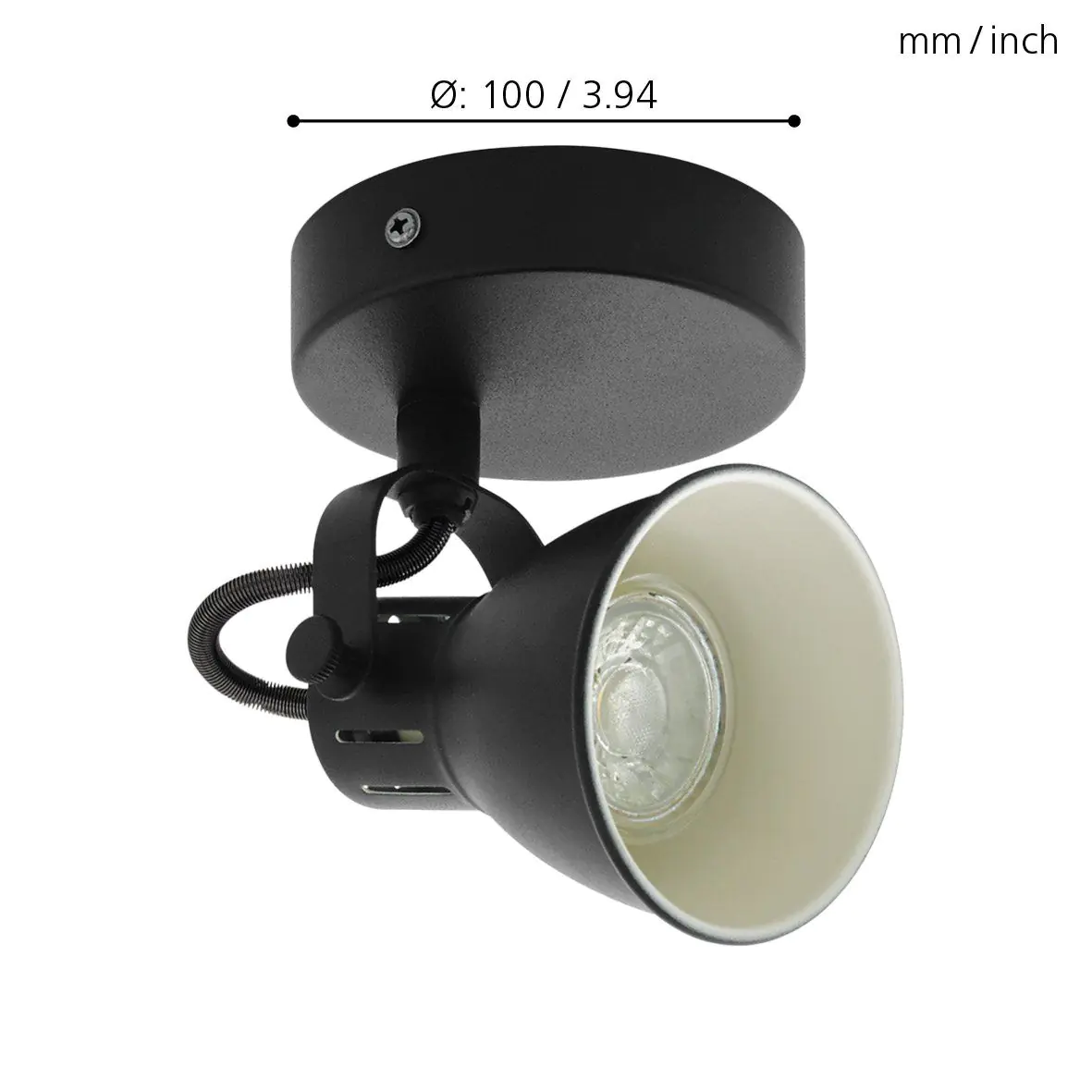 Eglo 1er Spot Seras 1 schwarz Ø 10 cm GU10, warmweiß Eglo 1er Spot Seras 1 schwarz Ø 10 cm GU10, warmweiß