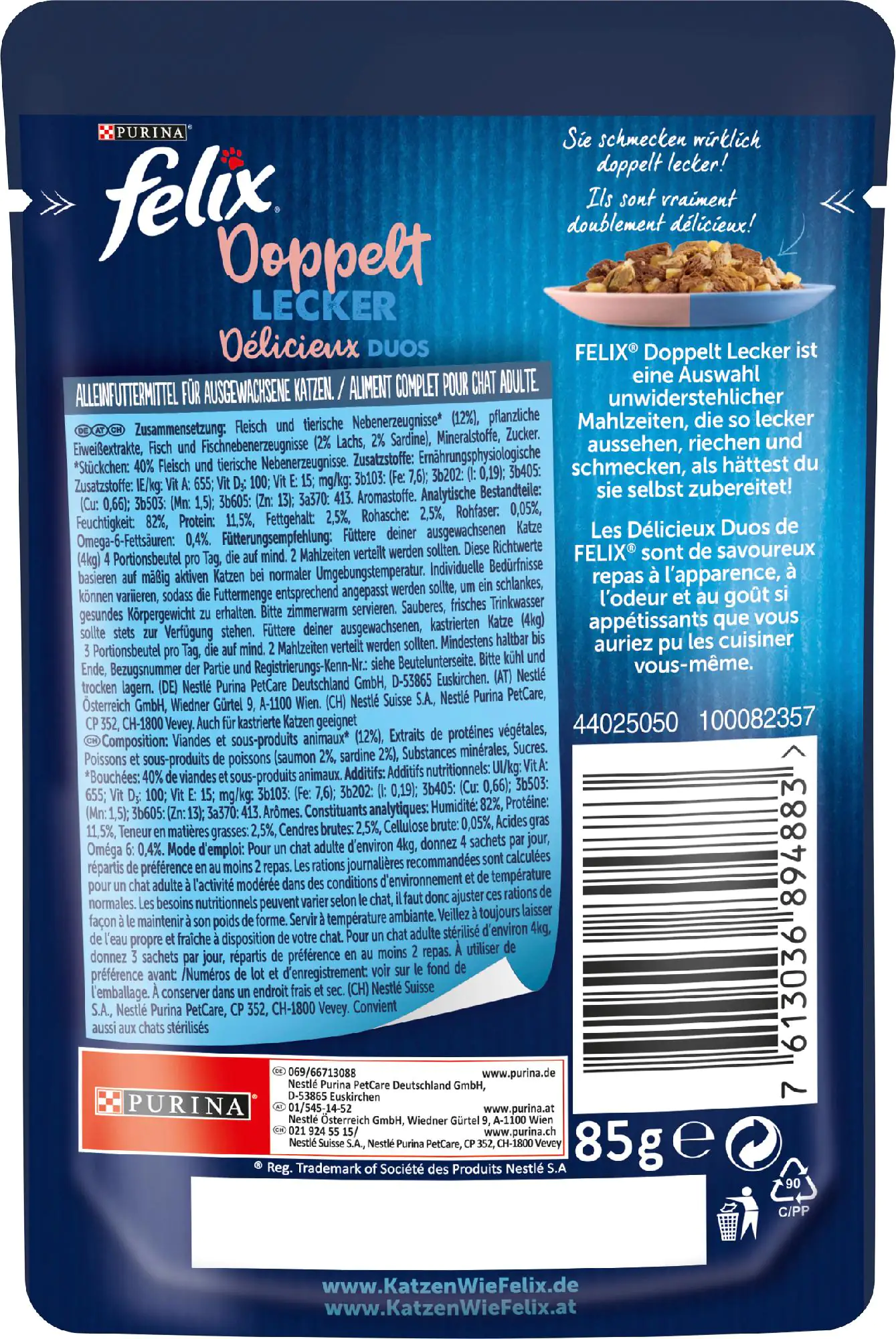 Felix So gut wie es aussieht Doppelt Lecker Sardine & Lachs 85 g