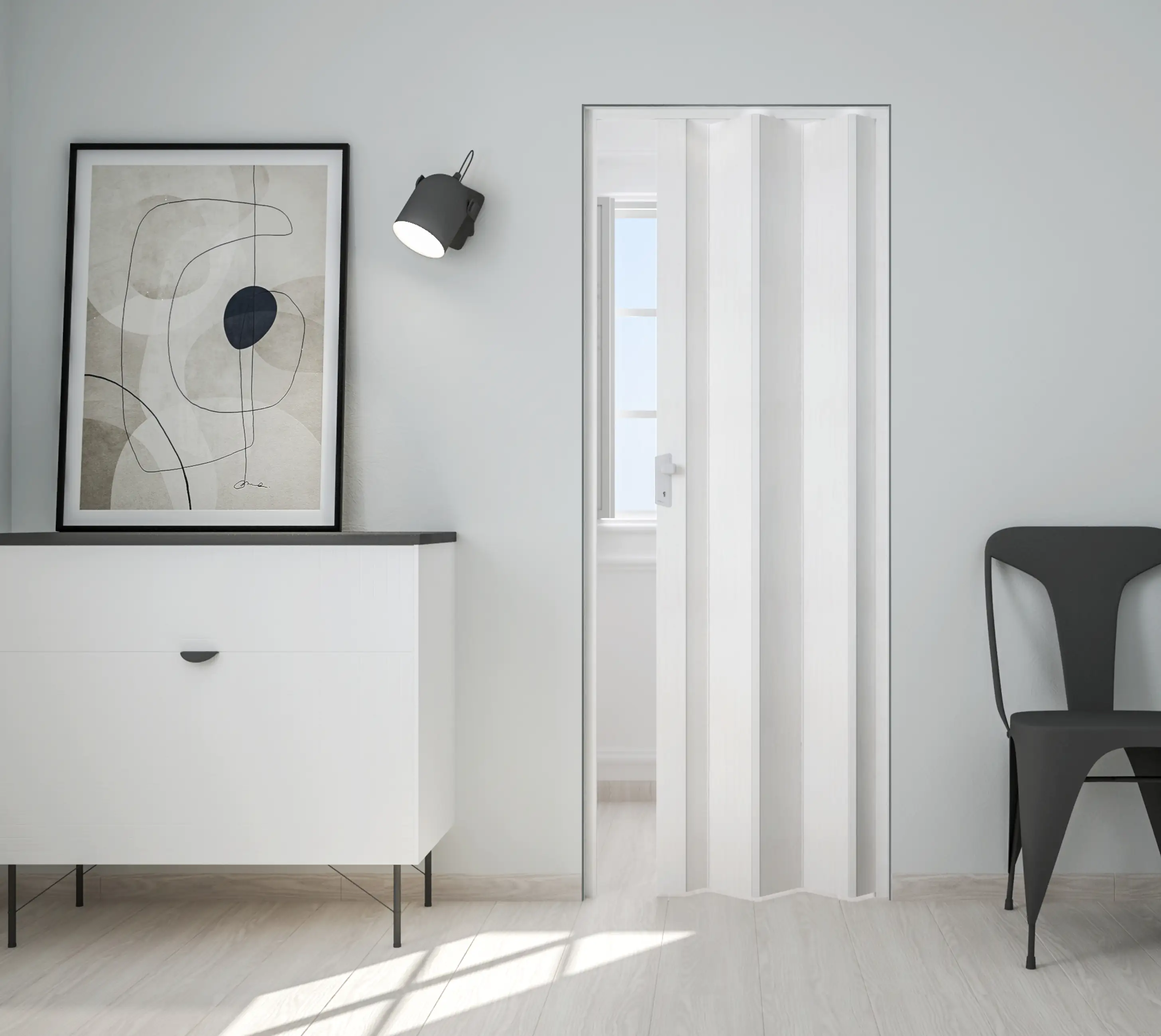 Marley Falttür Rapido Esche weiß, 83 x 204 cm