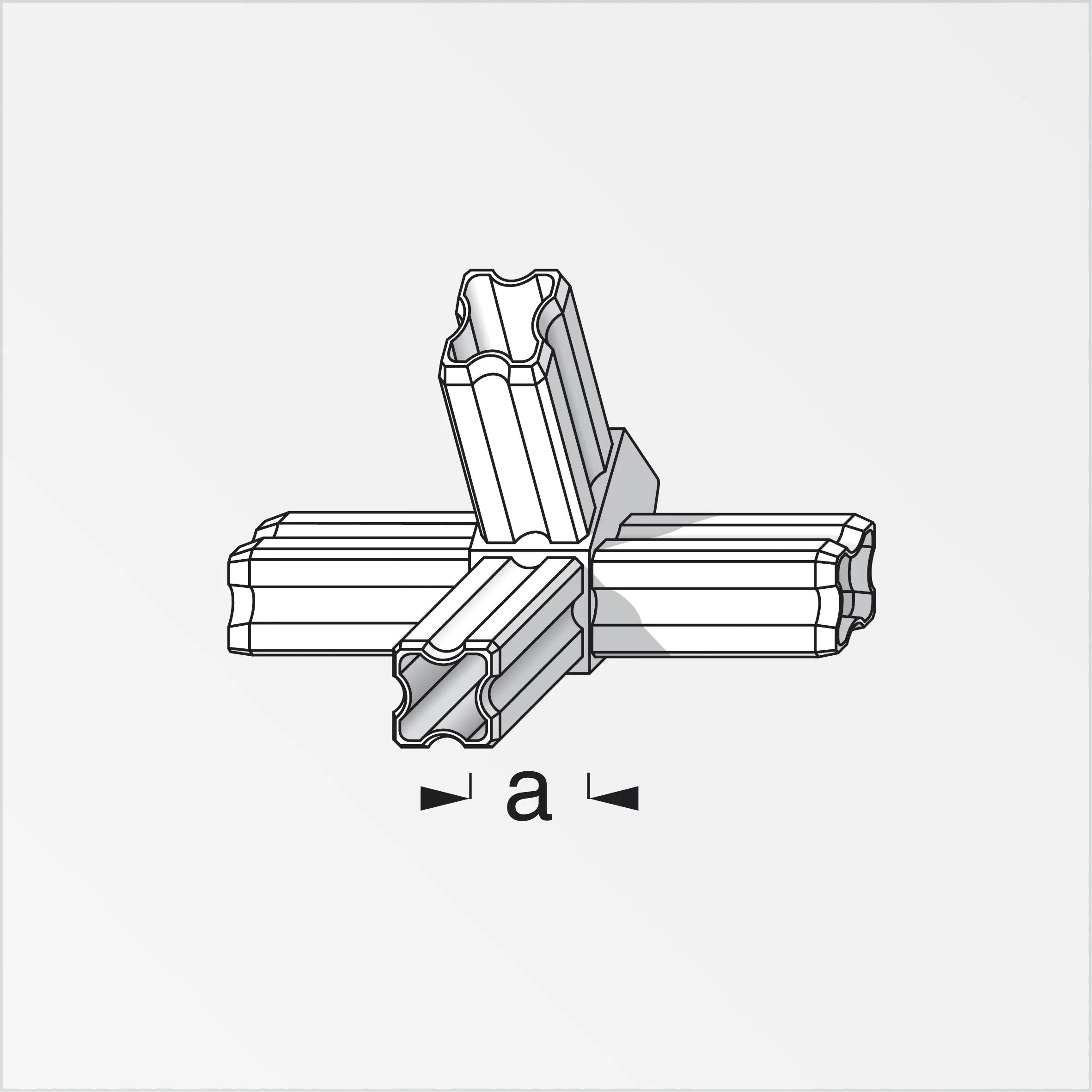 alfer Knoten-Verbinder 45º, 4 Zapfen 23.5 mm Kunststoff glatt schwarz
