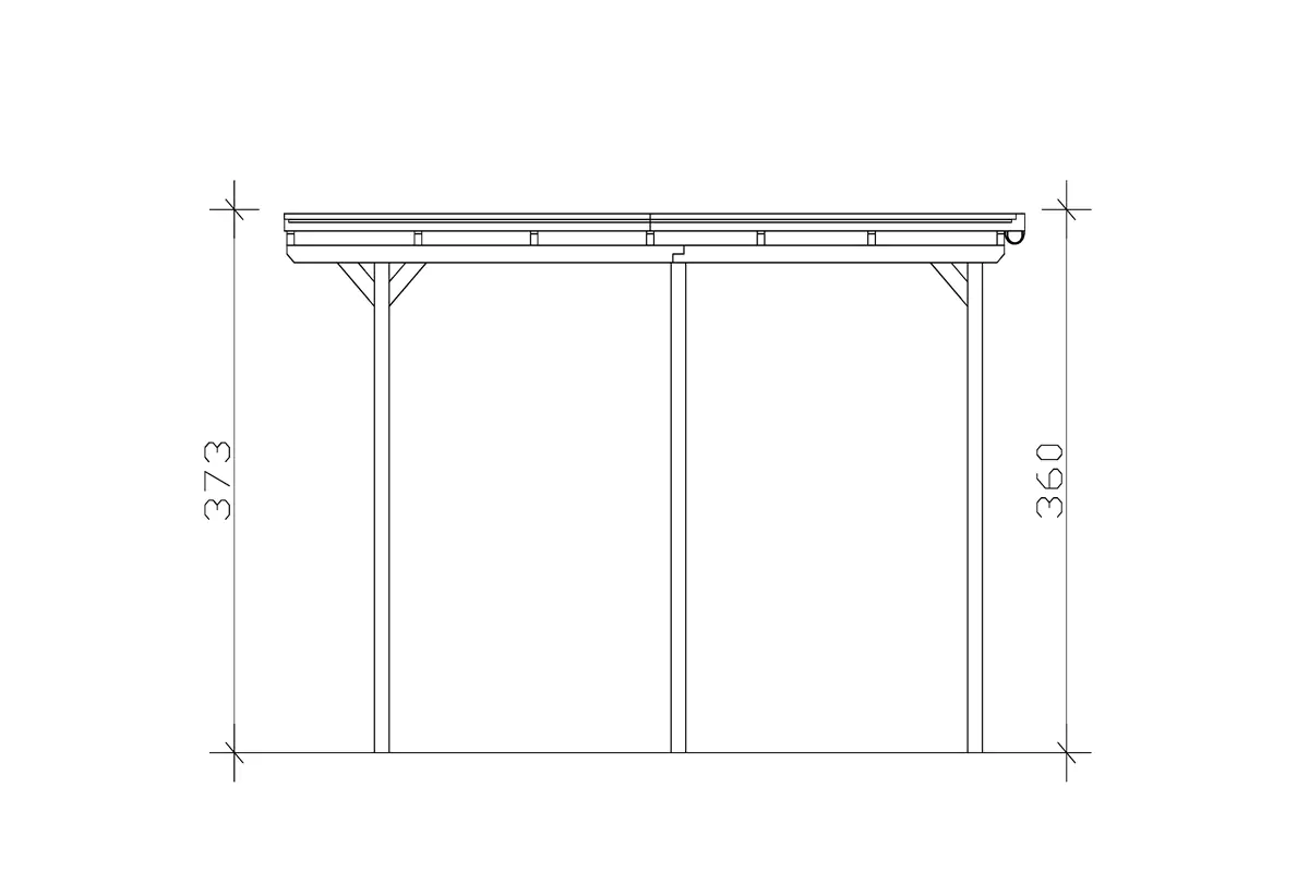 SKAN HOLZ Carport Emsland Caravan 404 x 604 cm, lasiert in Weiß