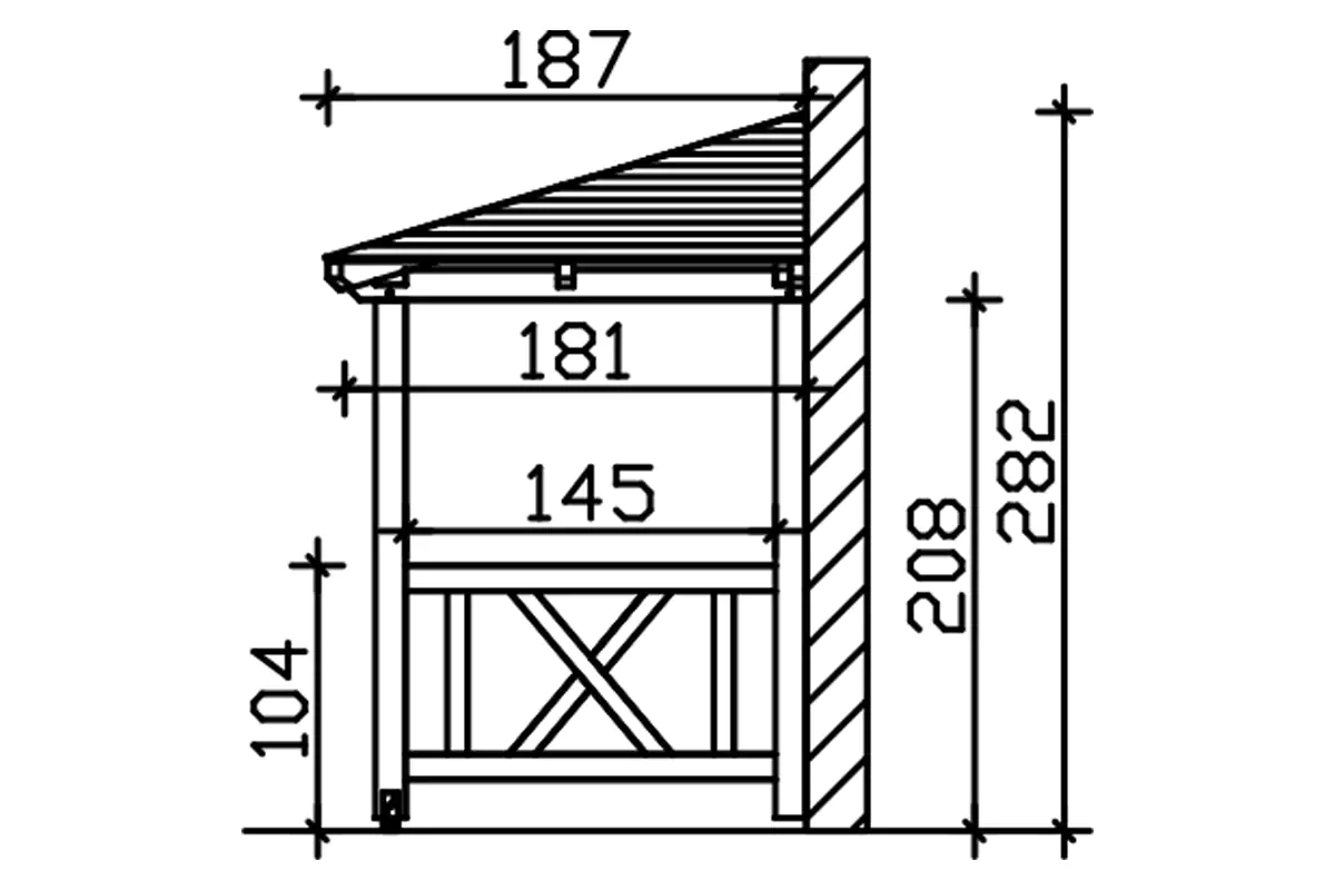 SKAN HOLZ Vordach Wismar Typ 7 351 x 187 cm, natur