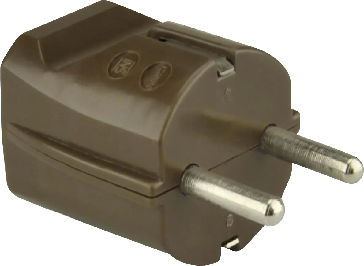 Schutzkontakt-Stecker ohne Knickschutz braun Schutzkontakt-Stecker ohne Knickschutz braun