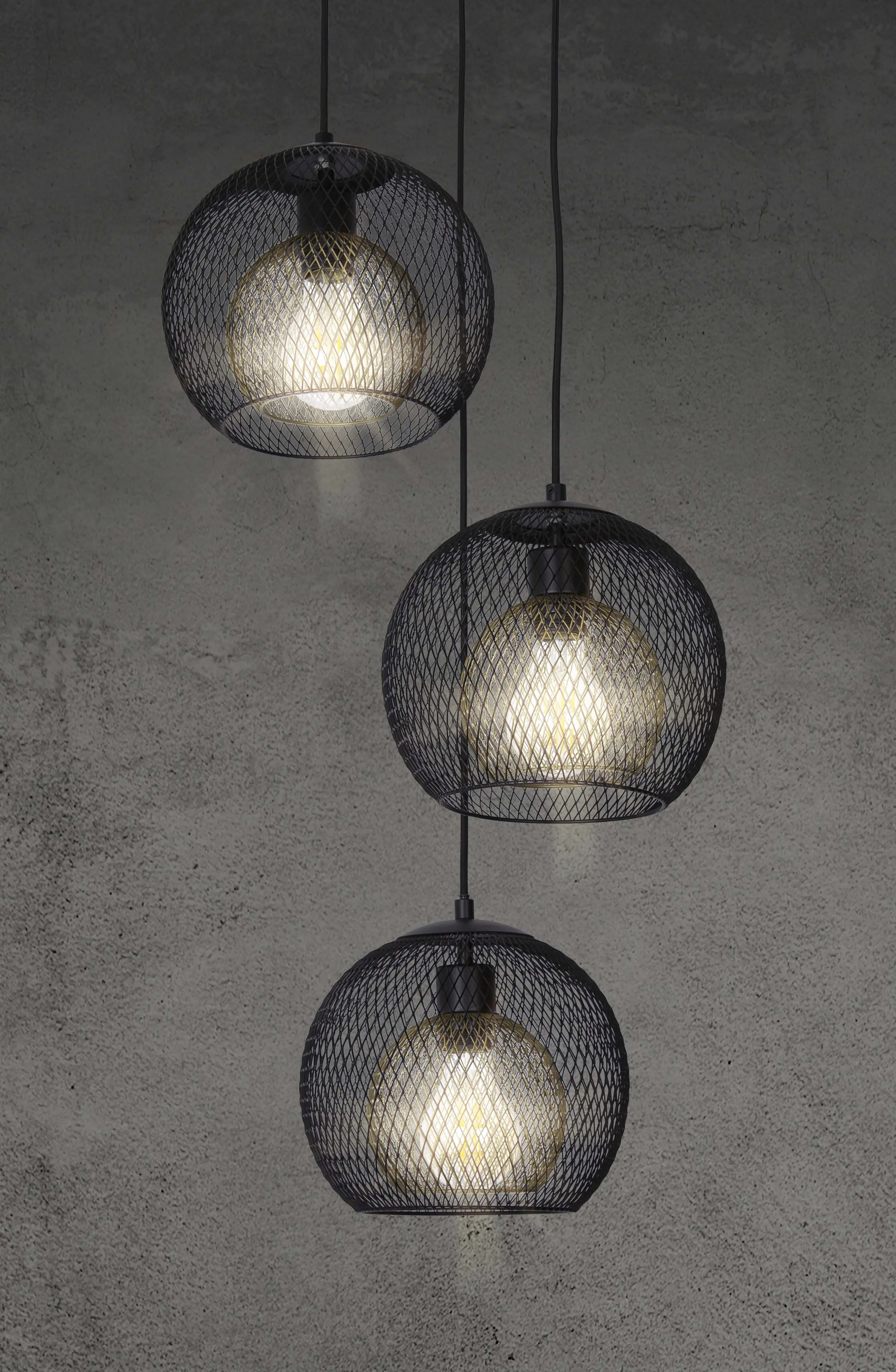 Globo Hängeleuchte Selina 44 x 150 cm Ø x H schwarz