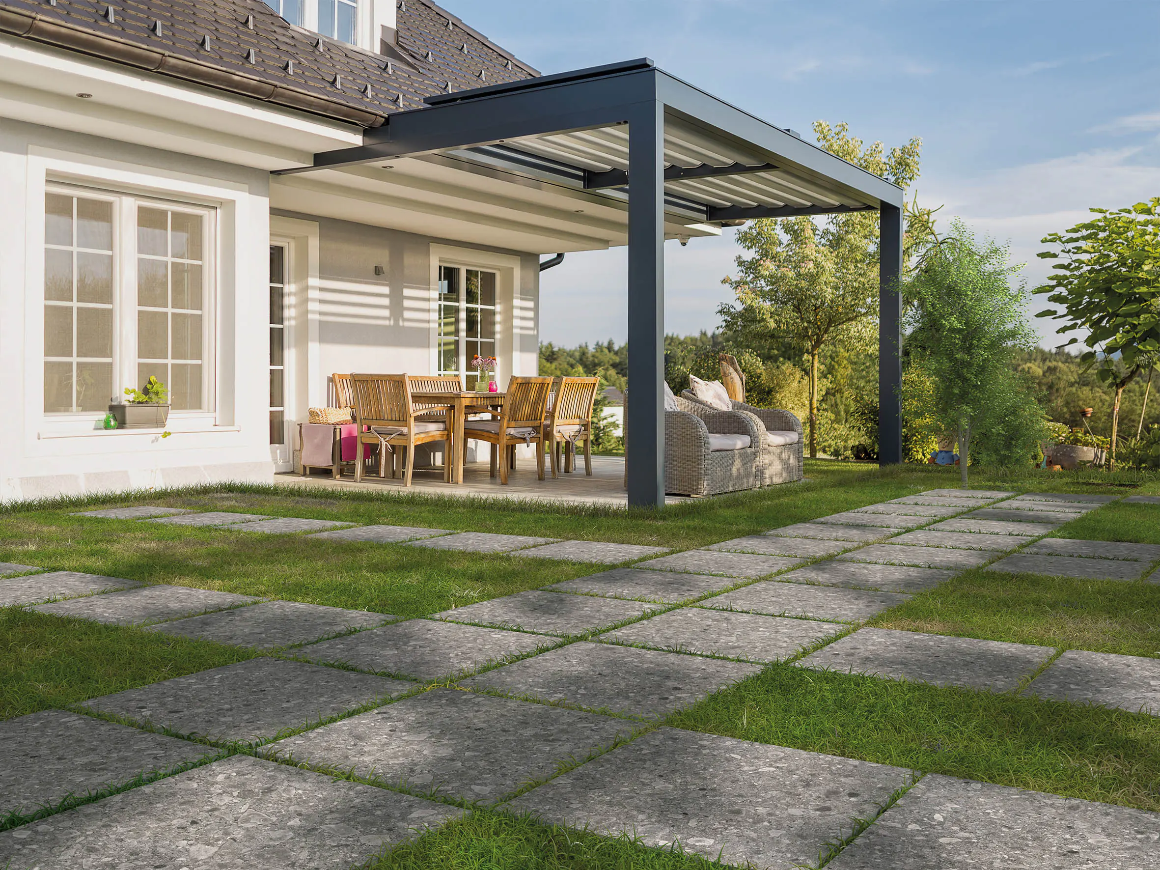 Terrassenplatte Donau 60 x 60 x 2 cm grau Terrassenplatte Donau 60 x 60 x 2 cm grau